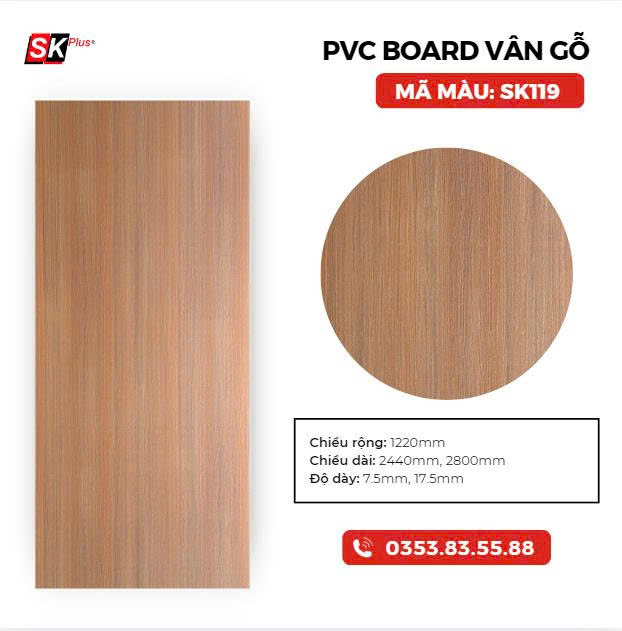 PVC BOARD VÂN GỖ SK119