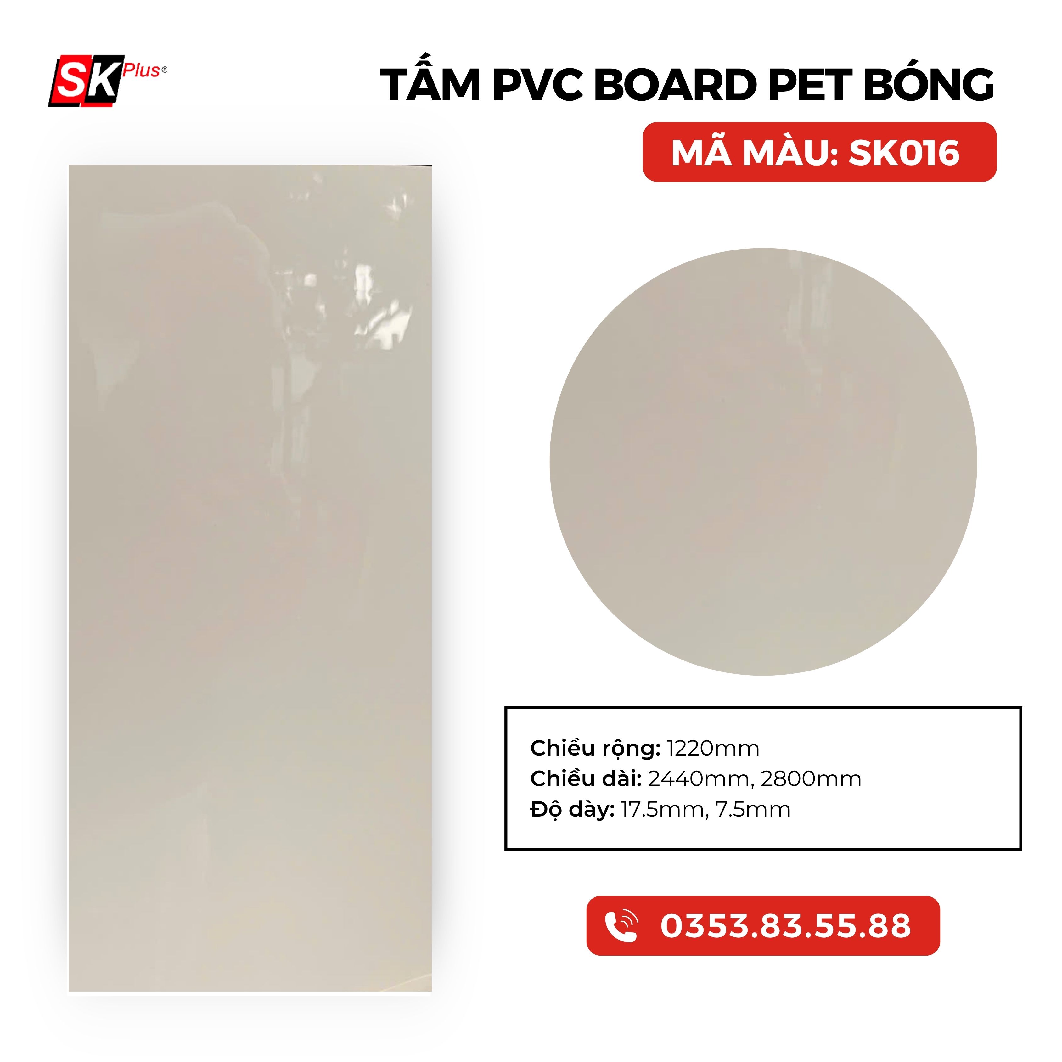 TẤM PVC BOARD PET BÓNG CAO CẤP - MÃ SK016