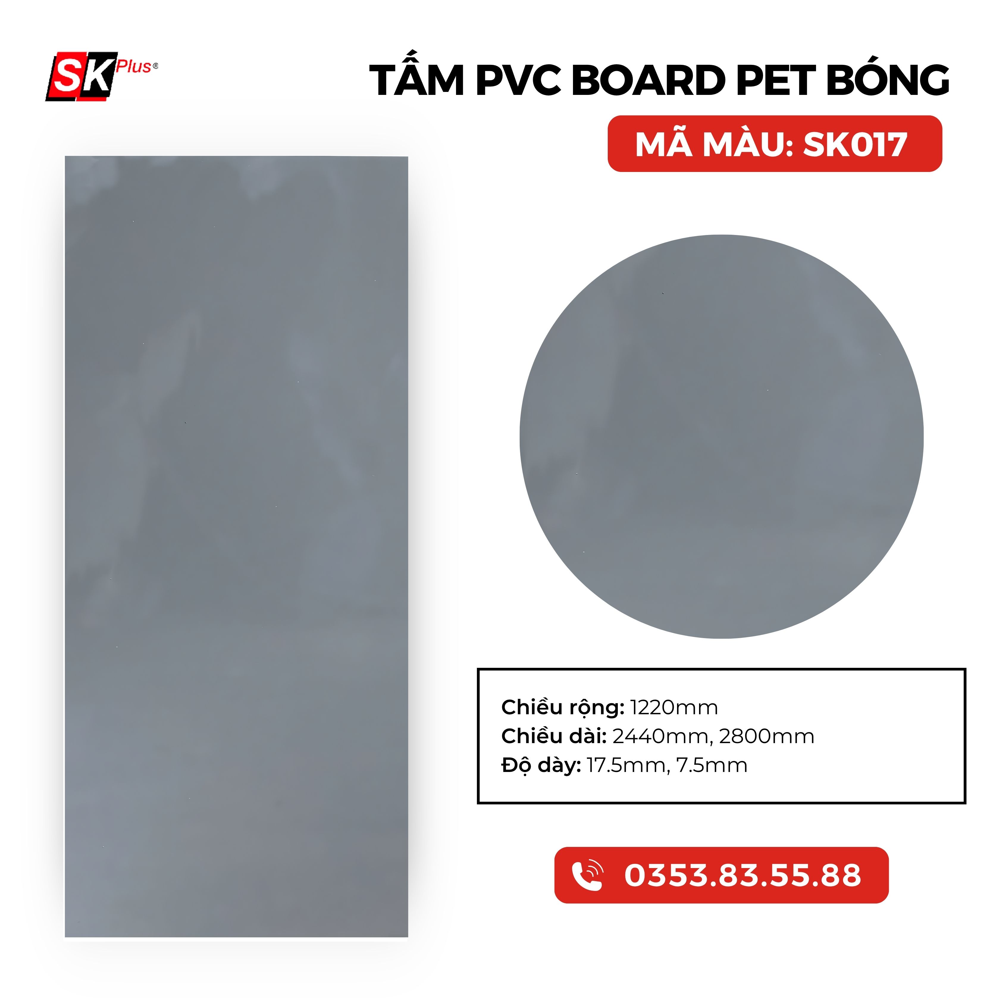 TẤM PVC BOARD PET BÓNG CAO CẤP - MÃ SK017