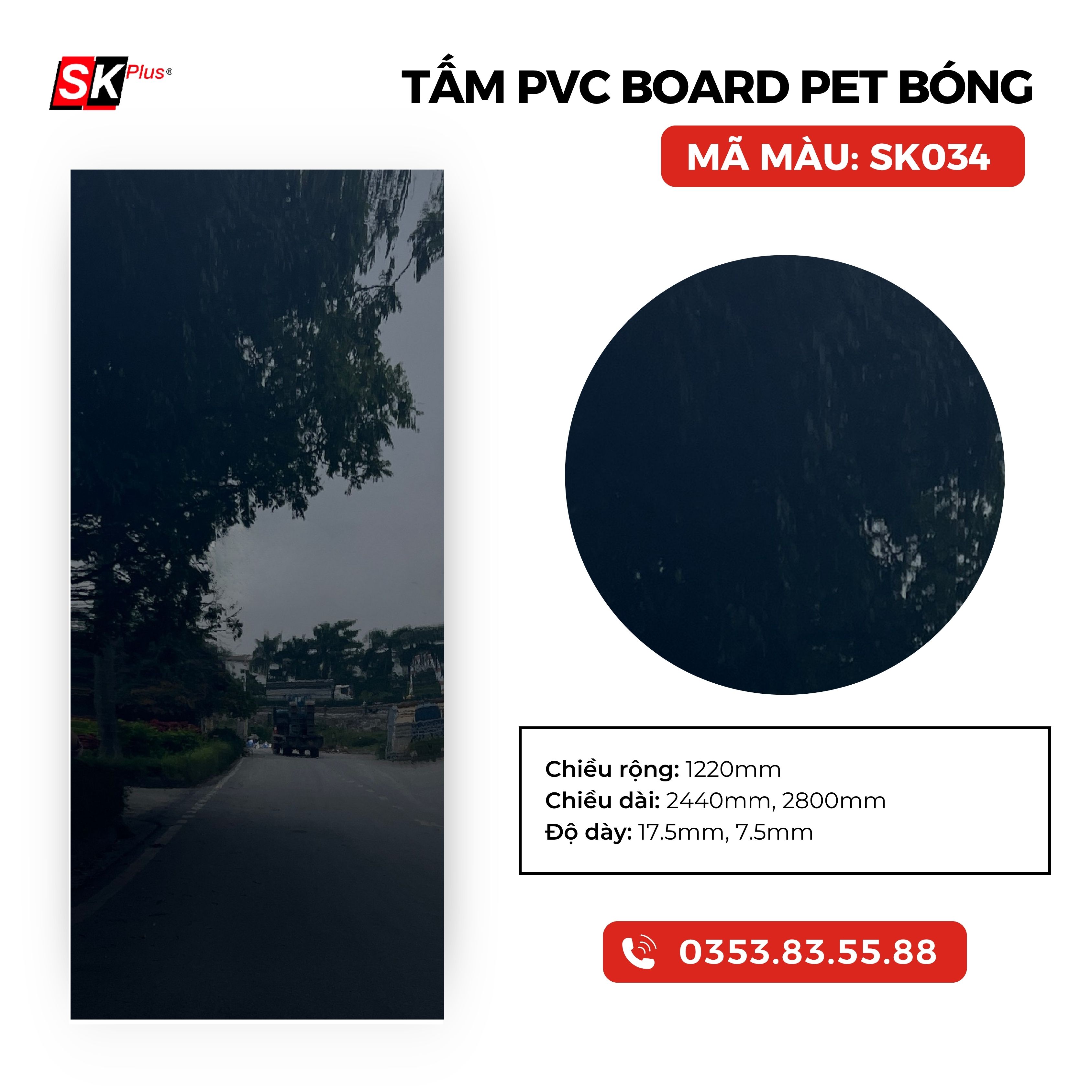 TẤM PVC BOARD PET BÓNG CAO CẤP - MÃ SK034