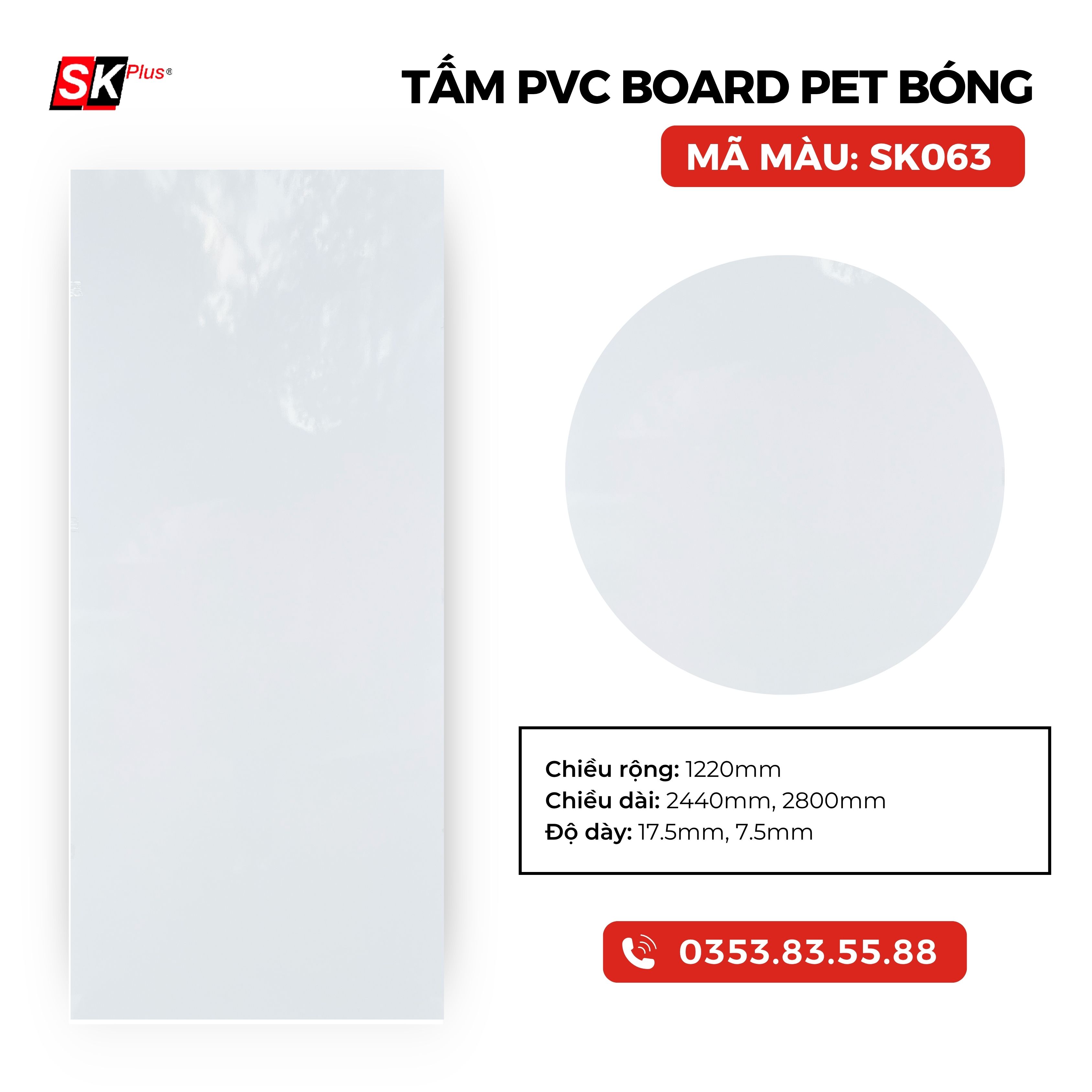 TẤM PVC BOARD PET BÓNG CAO CẤP - MÃ SK063