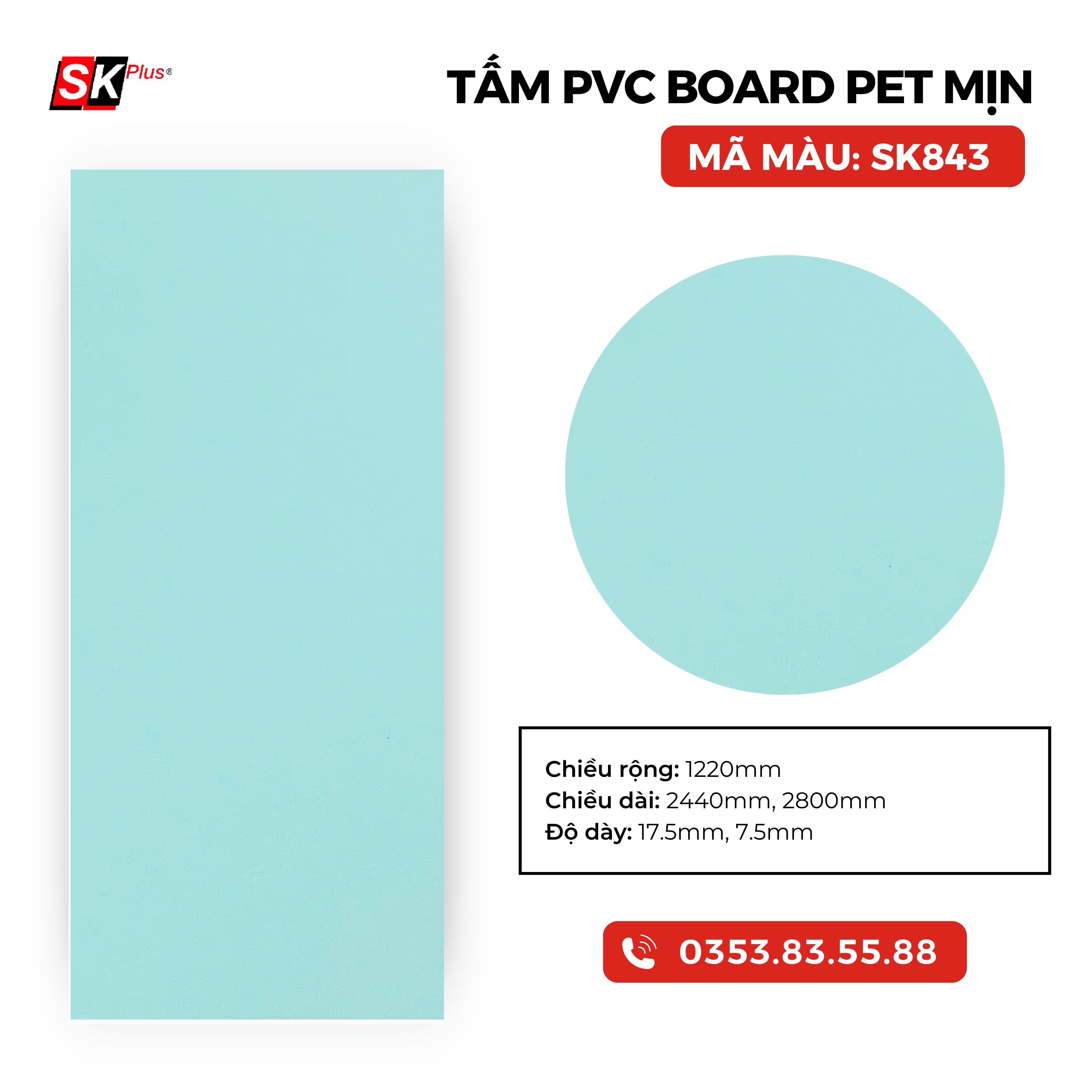 TẤM PVC BOARD PET MỊN CAO CẤP - MÃ SK843