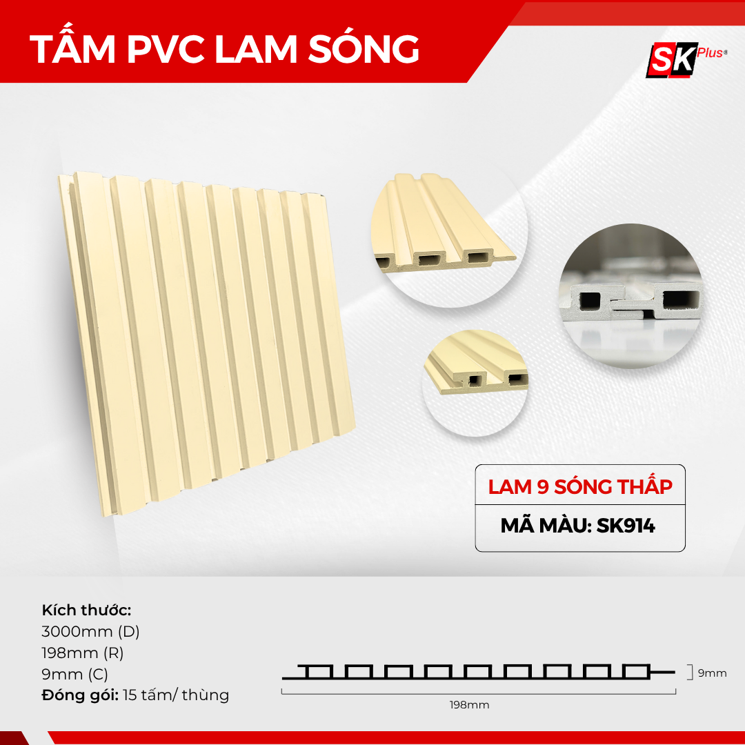 TẤM PVC LAM SÓNG CAO CẤP - MÃ SK914