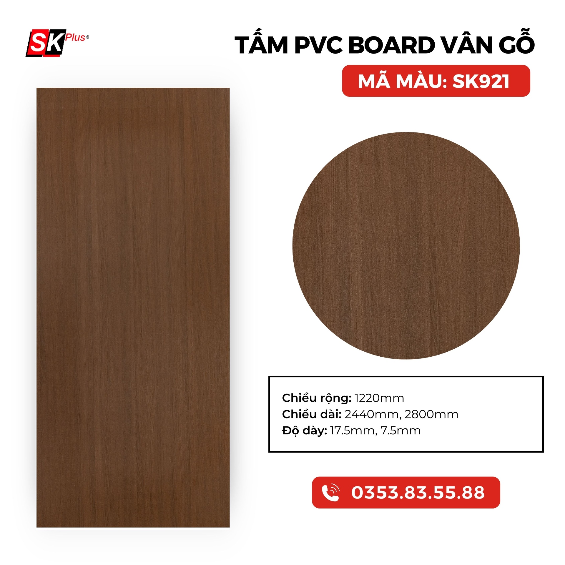 TẤM PVC BOARD VÂN GỖ CAO CẤP - MÃ SK921