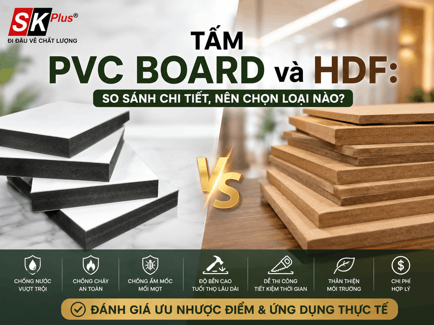 Tấm PVC Board và HDF: So sánh chi tiết, nên chọn loại nào?