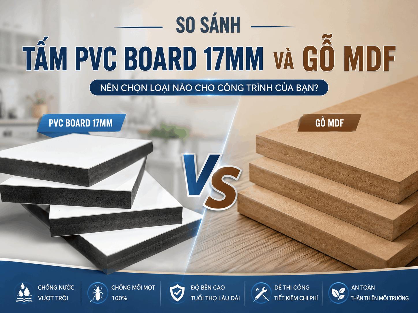 Tấm Than Tre 17mm Và Gỗ MDF Chống Ẩm: So Sánh Chi Tiết
