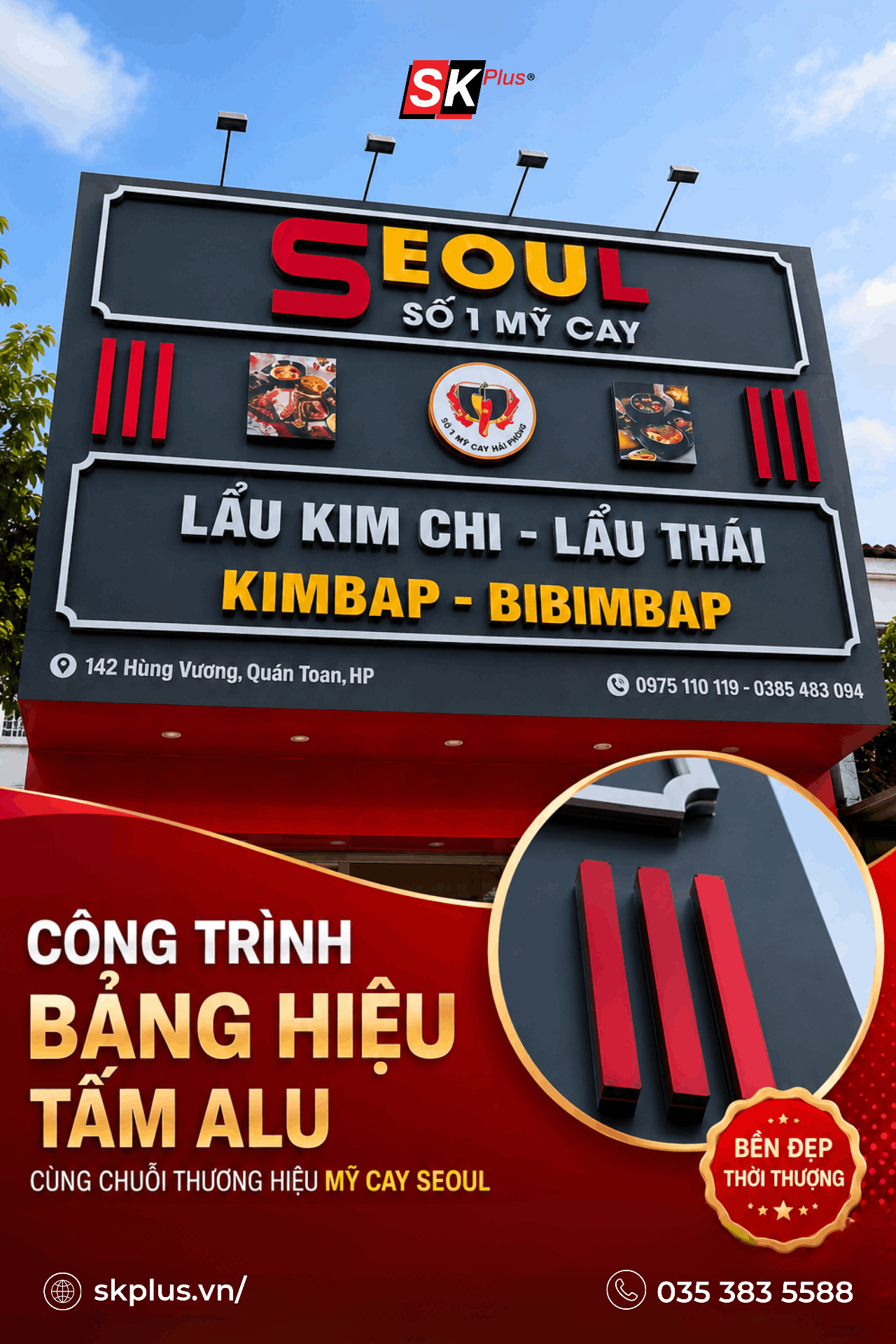 THUMBNAILTấm Alu Nổi Bật Bảng Hiệu Mỳ Cay - SK PLUS