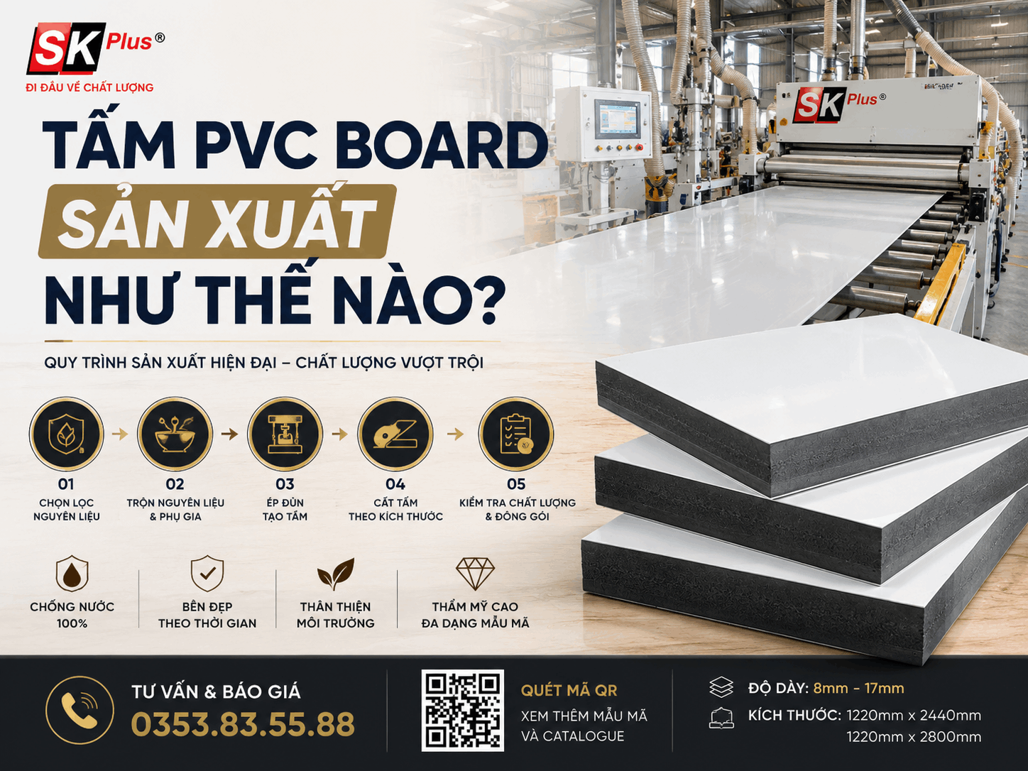 THUMBNAIL Tấm PVC Board sản xuất như thế nào? Quy trình từ nhà máy