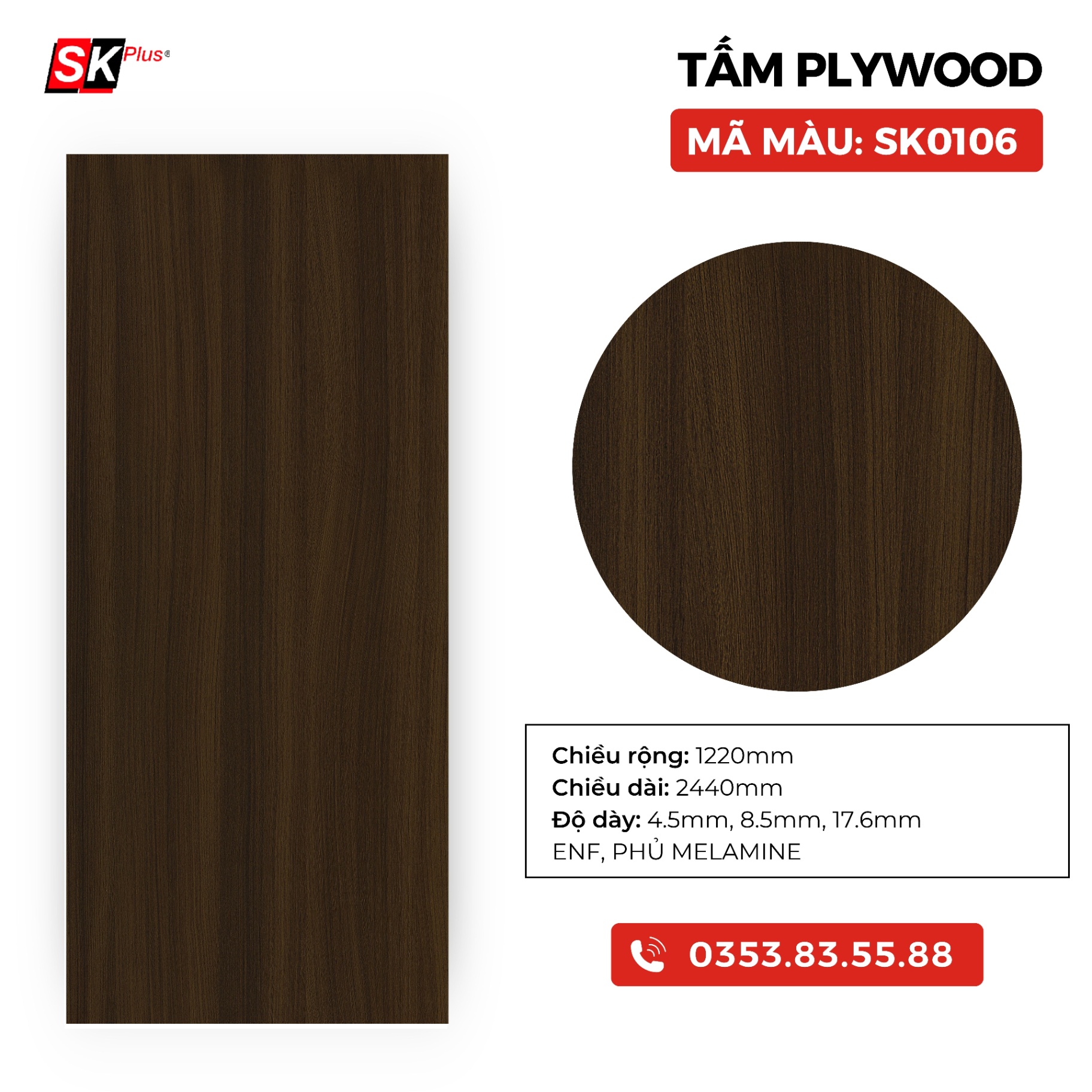 TẤM PLYWOOD PHỦ MELAMINE - SK0106