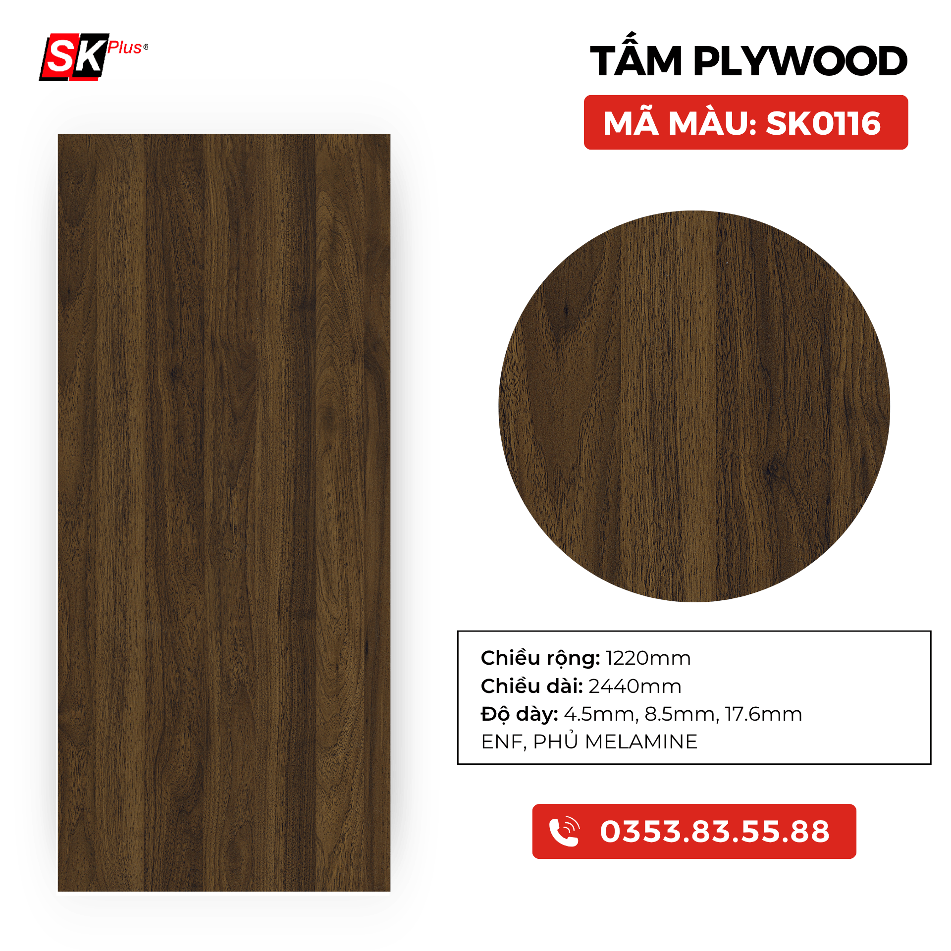 TẤM PLYWOOD PHỦ MELAMINE - SK0116