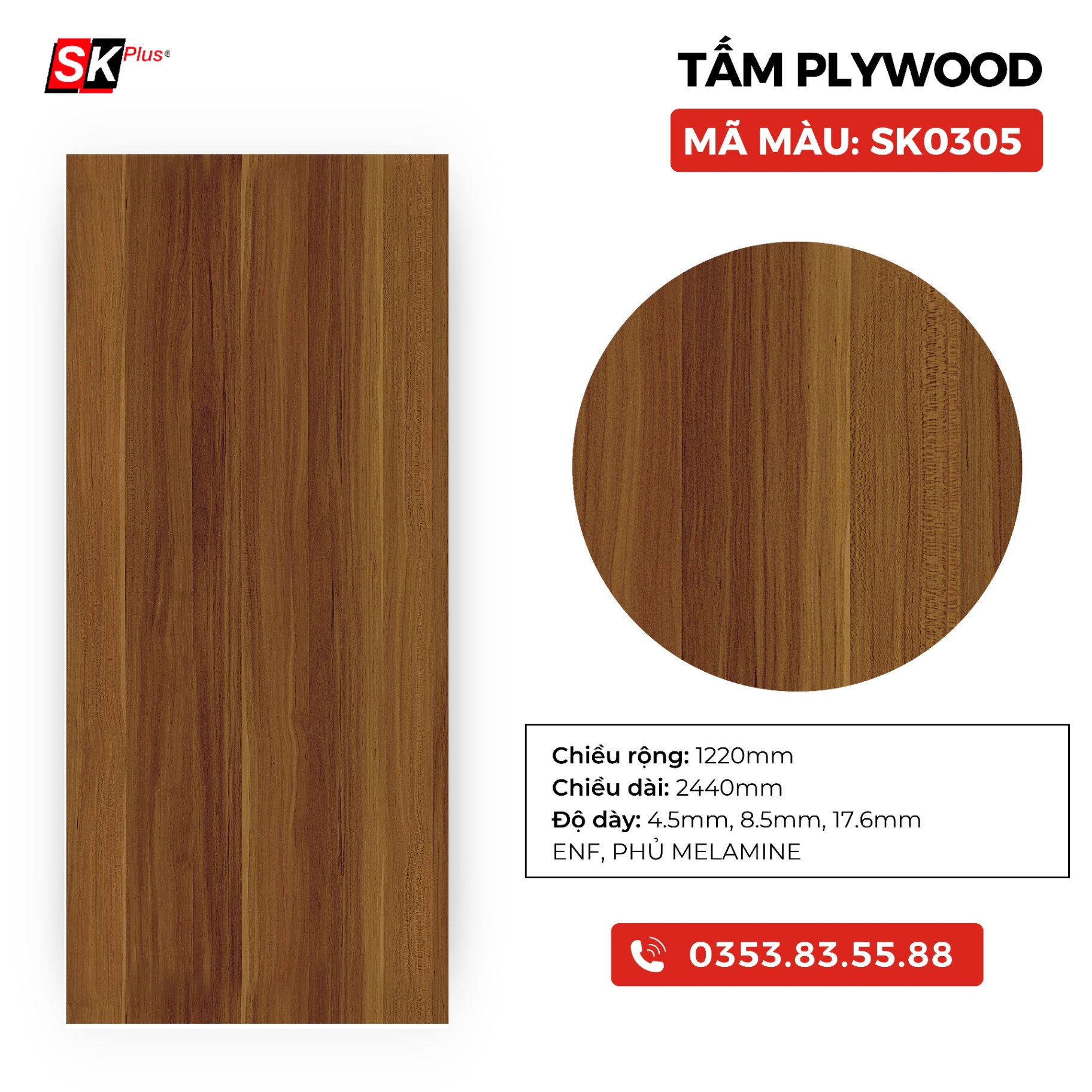 TẤM PLYWOOD PHỦ MELAMINE - SK0305