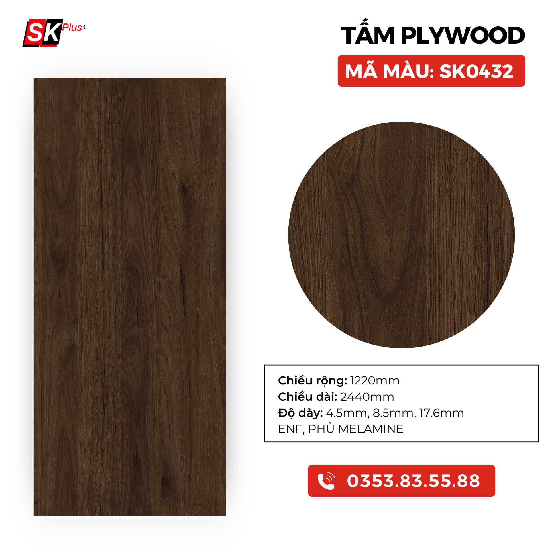 TẤM PLYWOOD PHỦ MELAMINE - SK0432