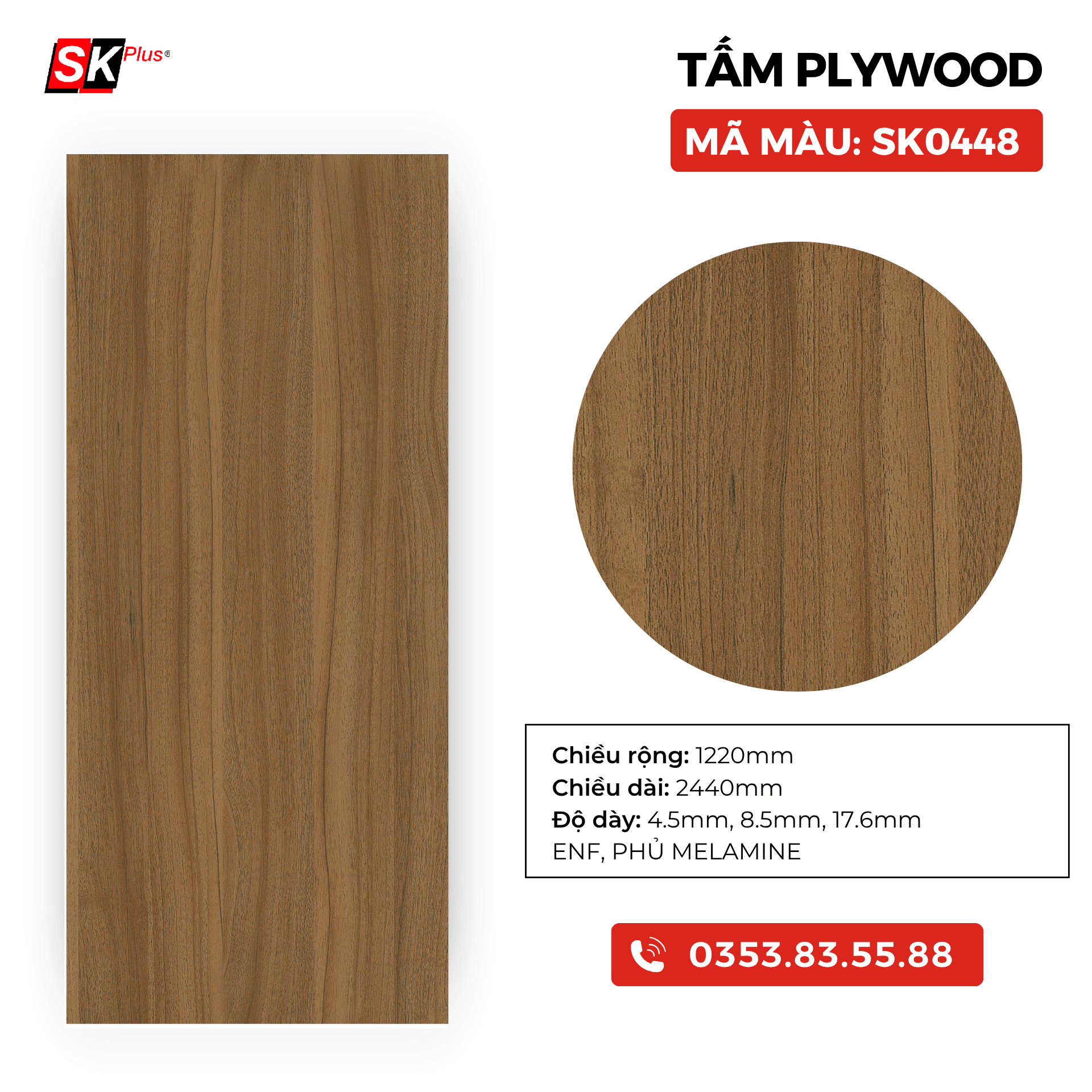 TẤM PLYWOOD PHỦ MELAMINE - SK0448