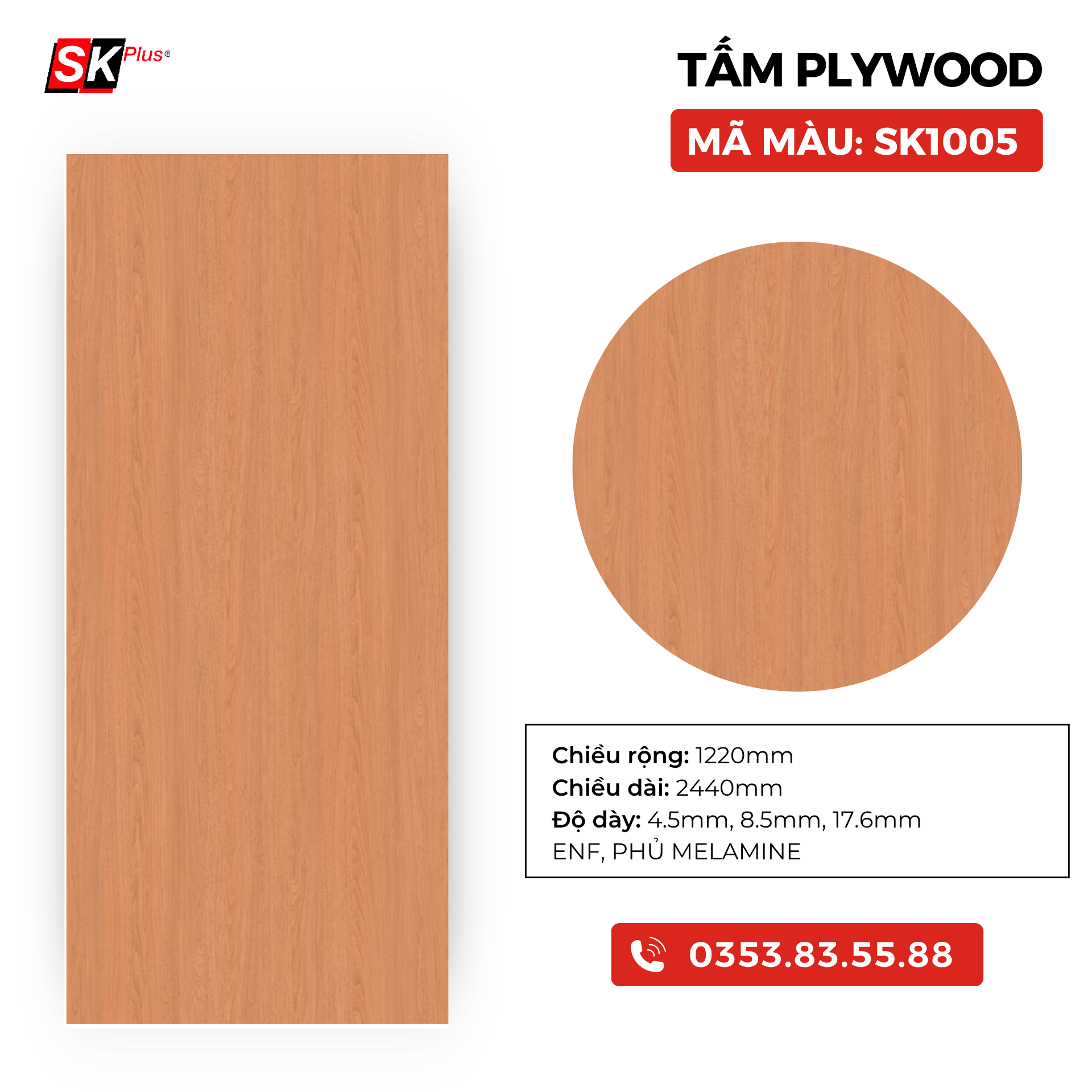 TẤM PLYWOOD PHỦ MELAMINE - SK1005