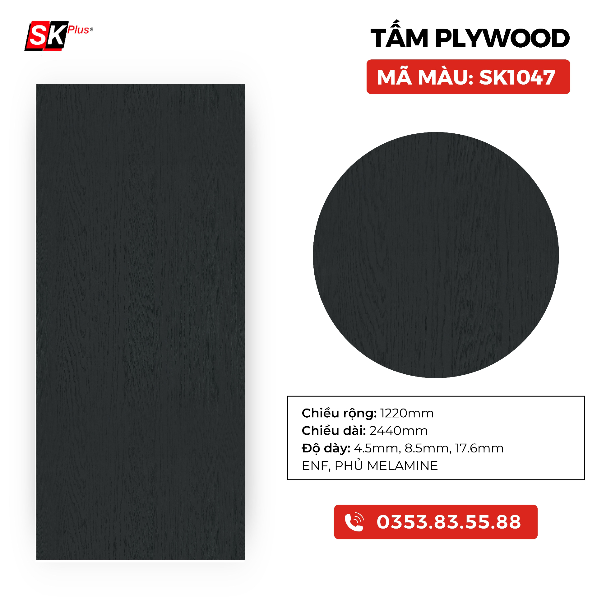 TẤM PLYWOOD PHỦ MELAMINE - SK1047