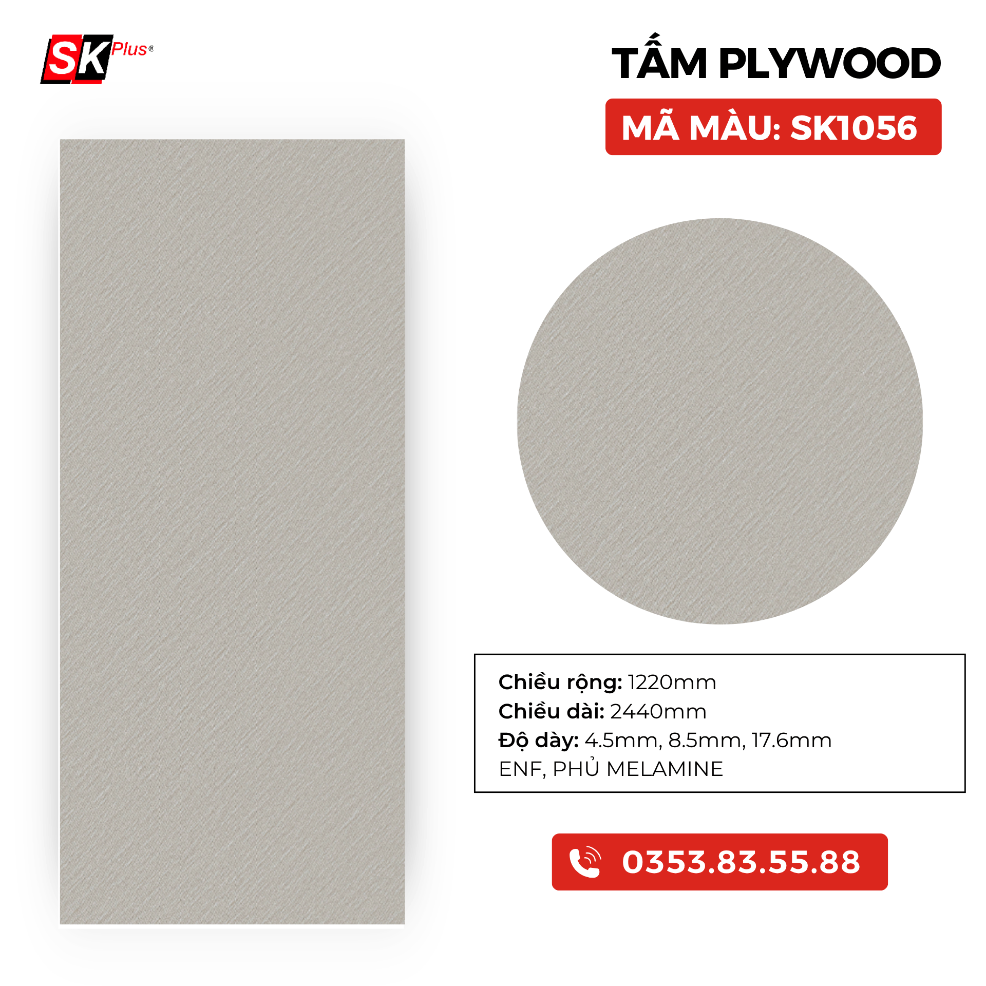 TẤM PLYWOOD PHỦ MELAMINE - SK1056