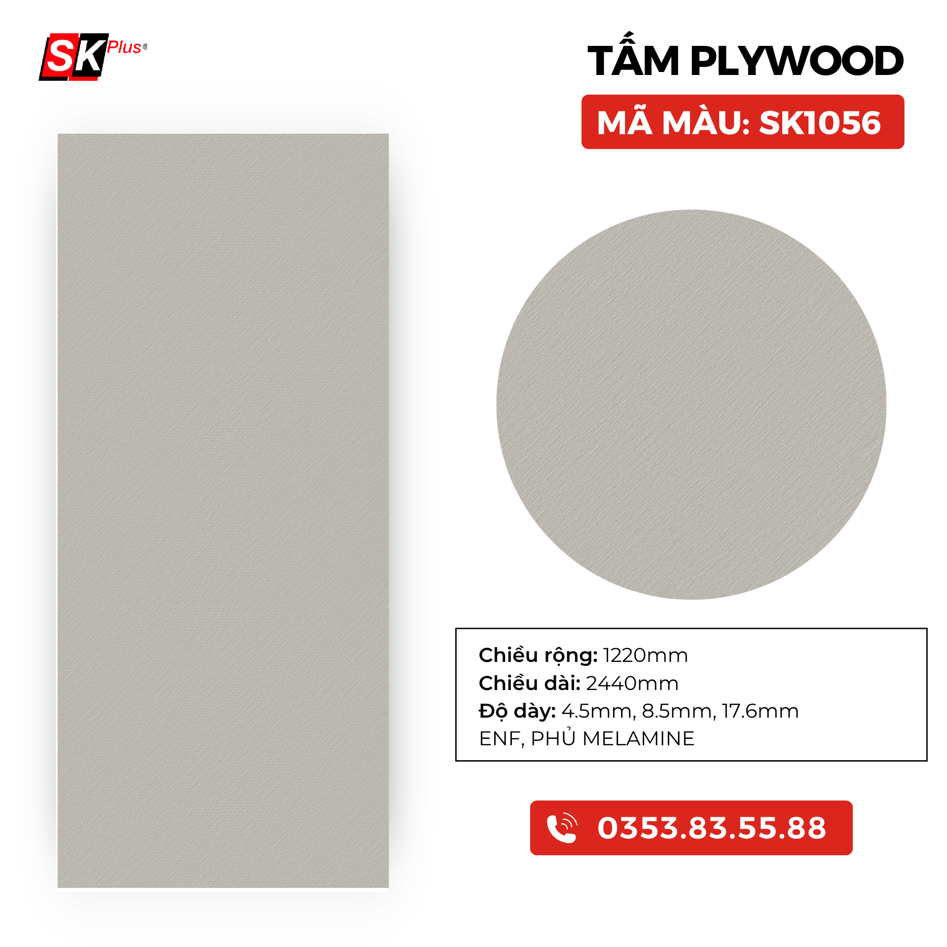 TẤM PLYWOOD PHỦ MELAMINE - SK1056