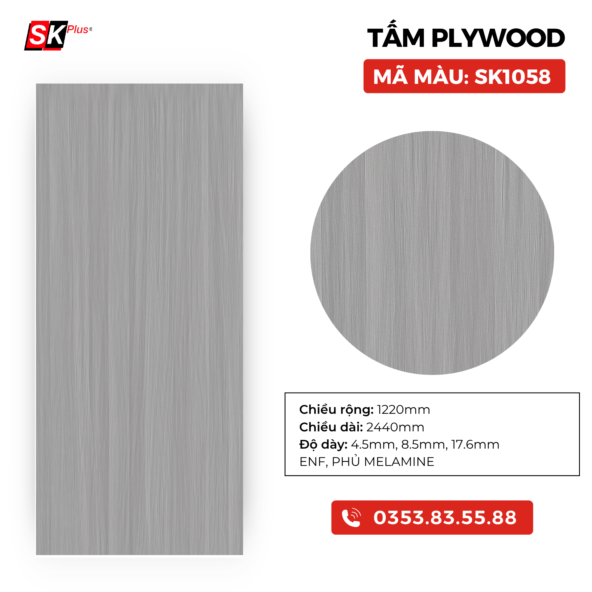TẤM PLYWOOD PHỦ MELAMINE - SK1058