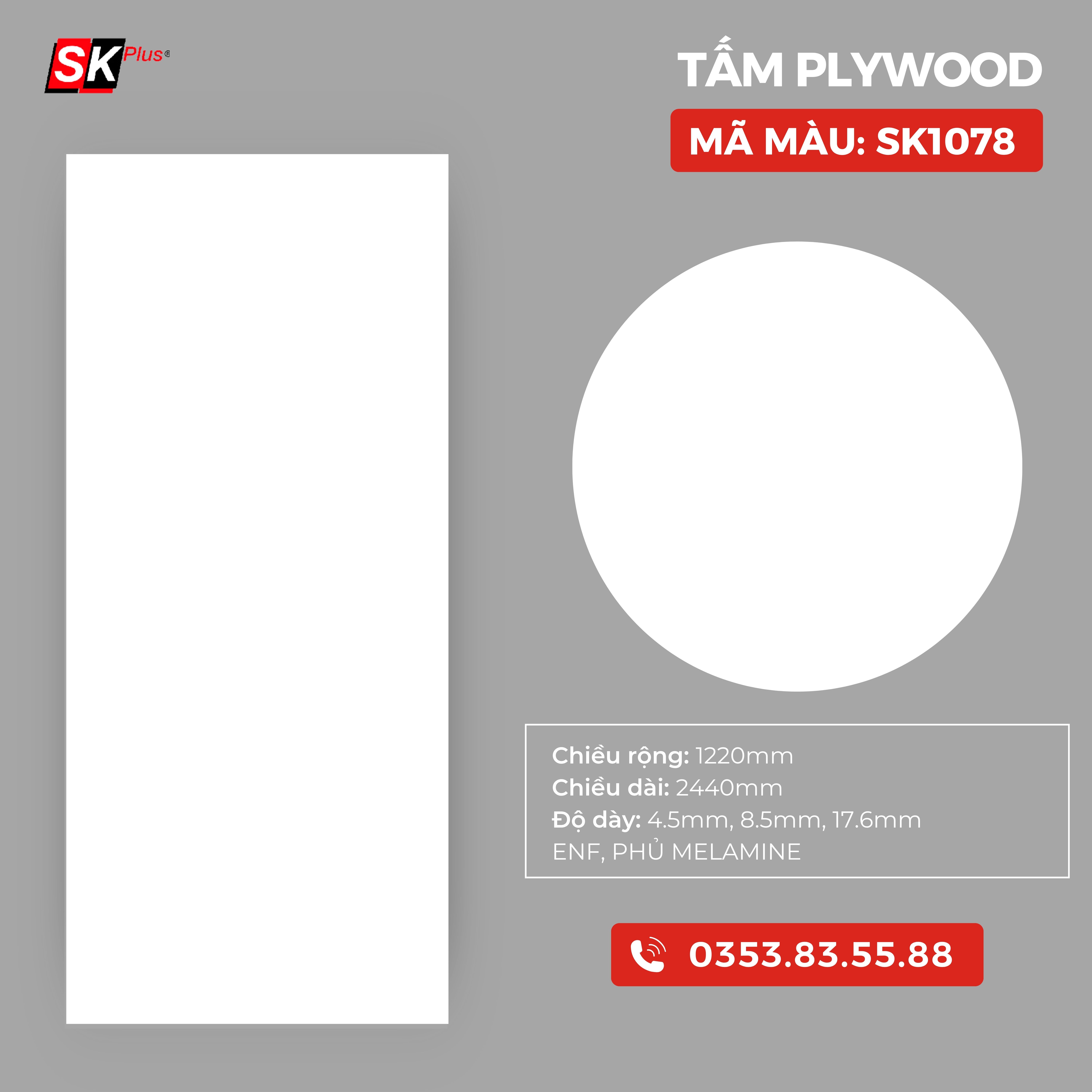 TẤM PLYWOOD PHỦ MELAMINE - SK1078