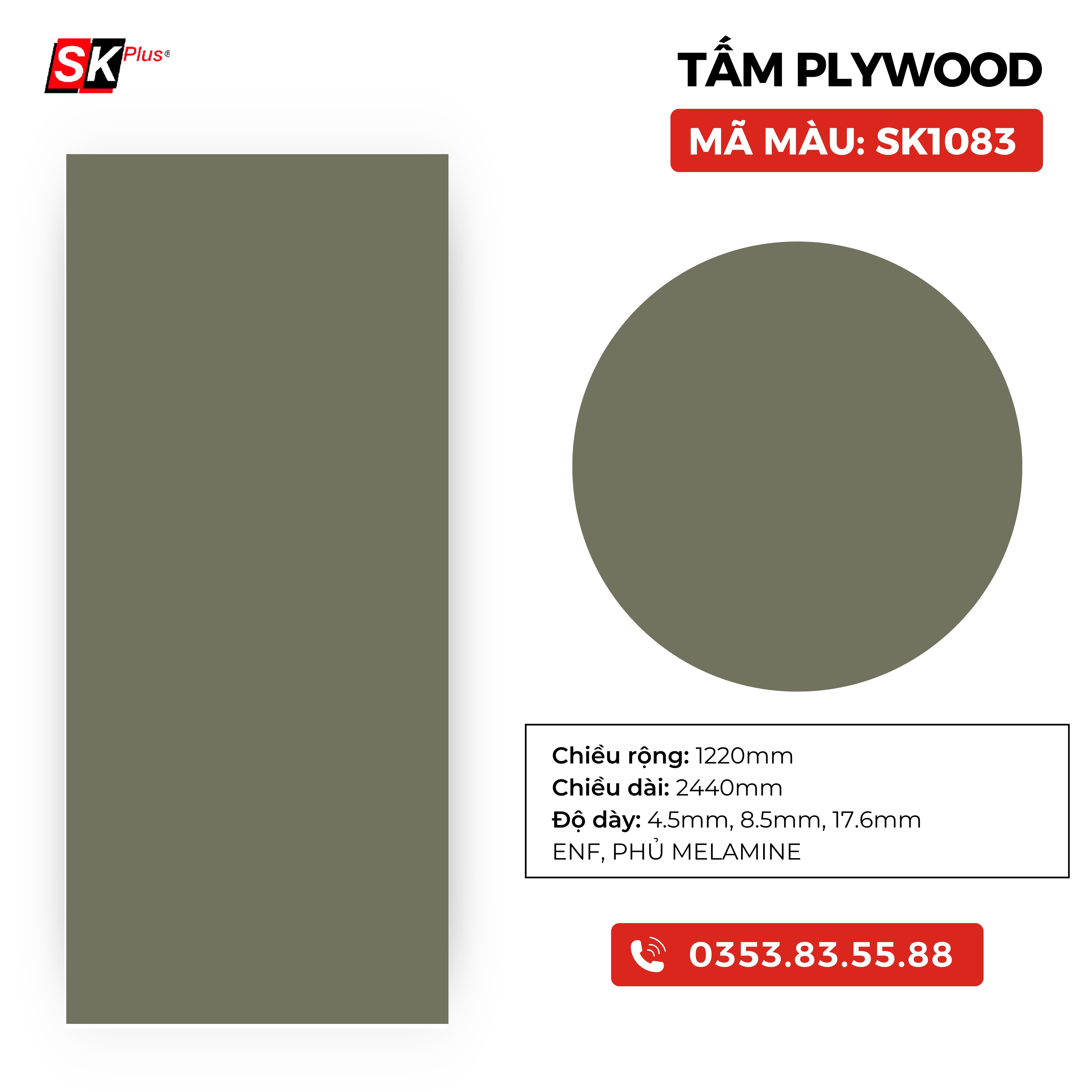TẤM PLYWOOD PHỦ MELAMINE - SK1083