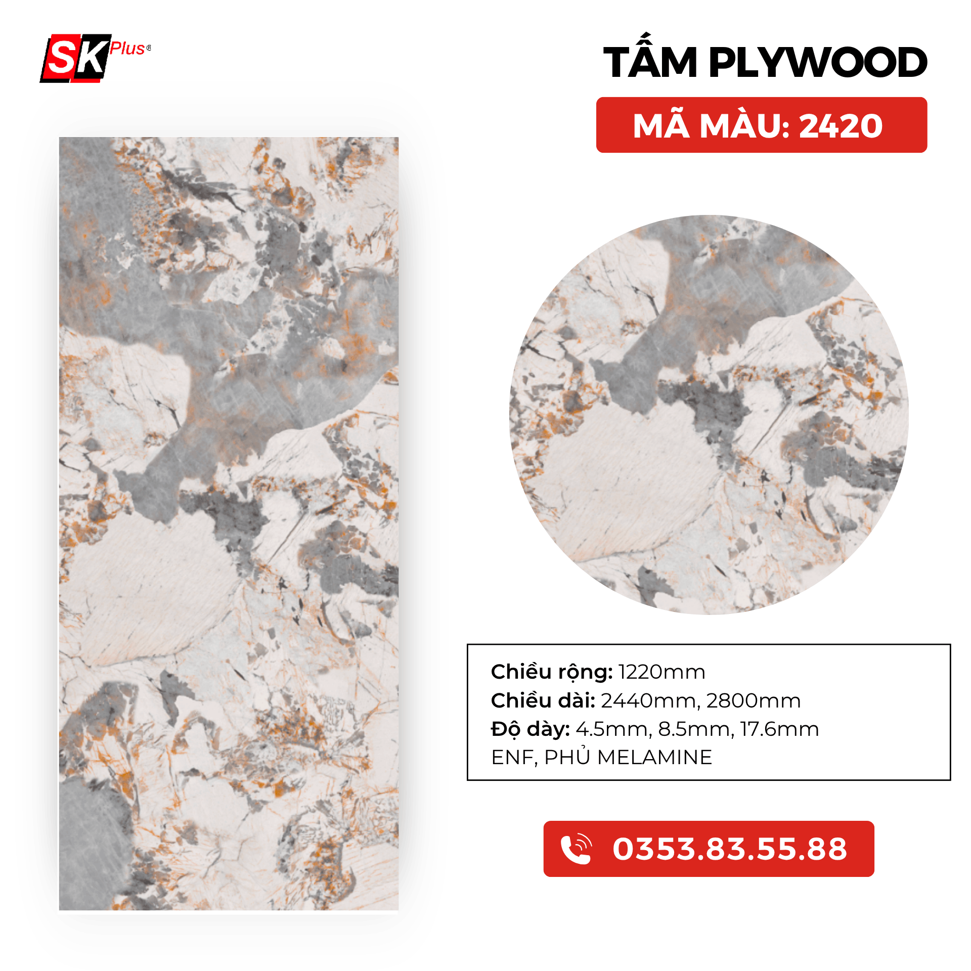 TẤM PLYWOOD PHỦ MELAMINE - SK2420