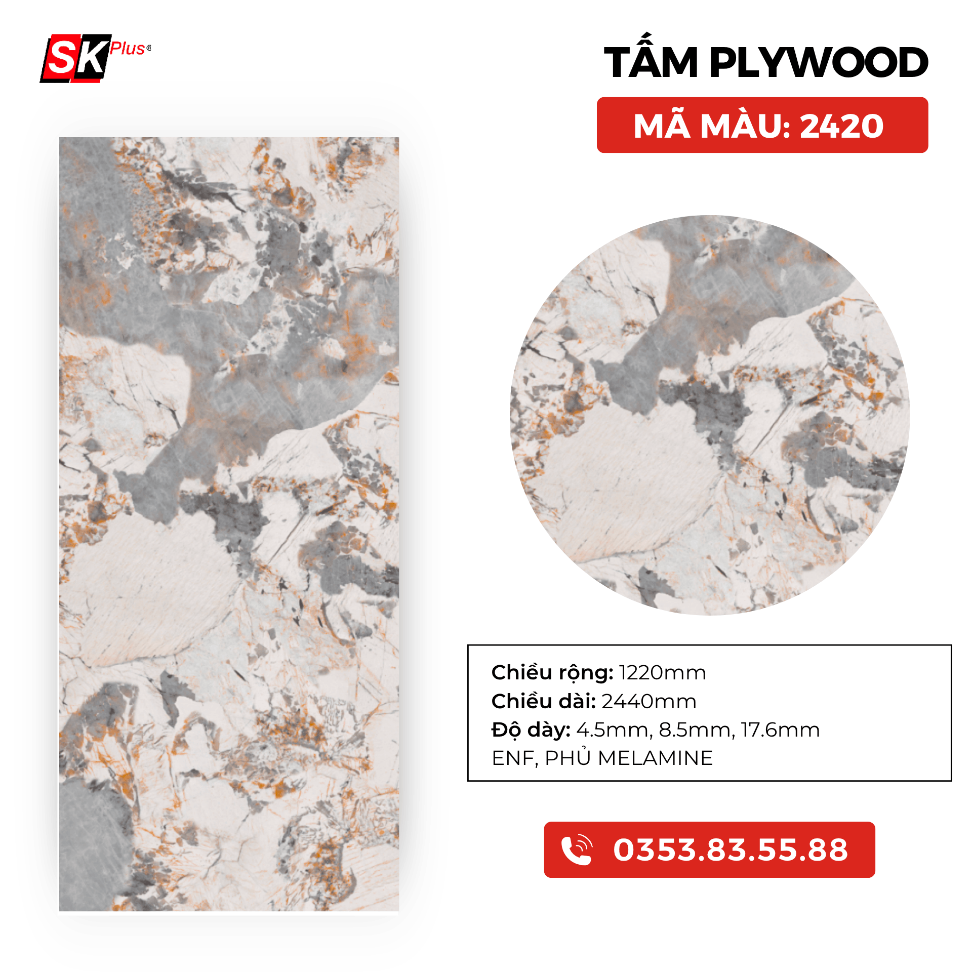 TẤM PLYWOOD PHỦ MELAMINE - SK2420