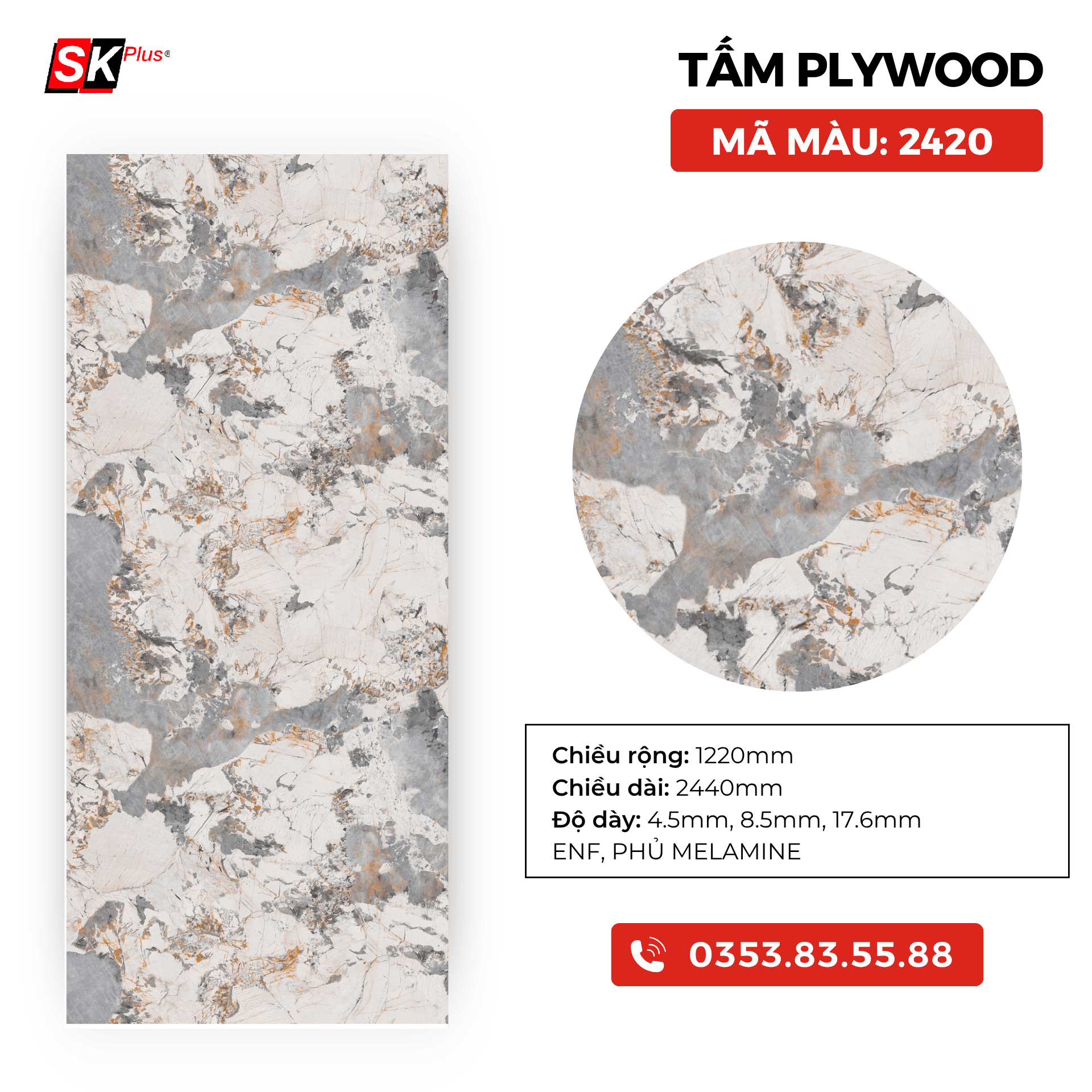 TẤM PLYWOOD PHỦ MELAMINE - SK2420