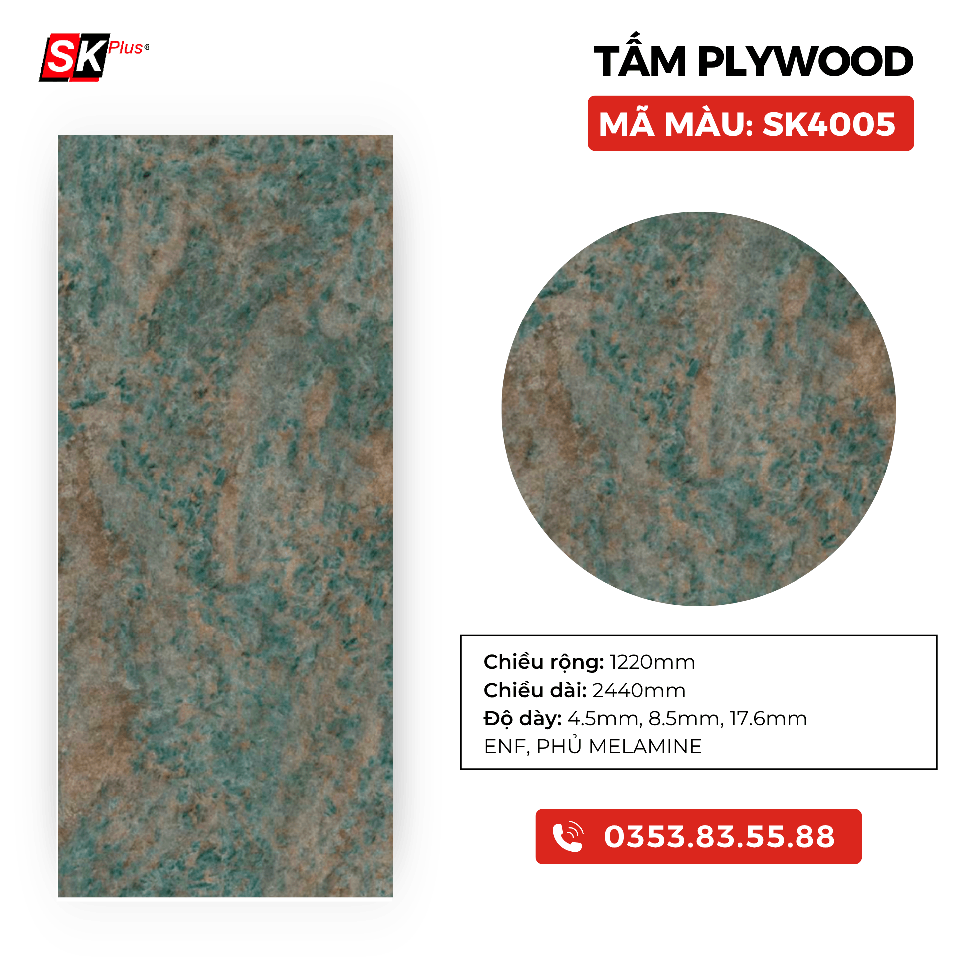TẤM PLYWOOD PHỦ MELAMINE - SK4005