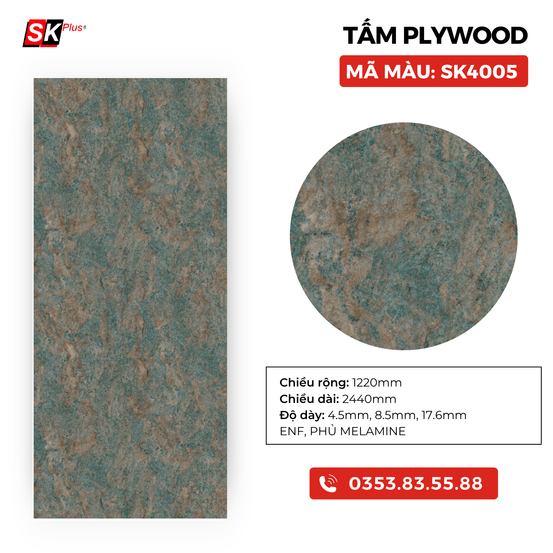 TẤM PLYWOOD PHỦ MELAMINE - SK4005