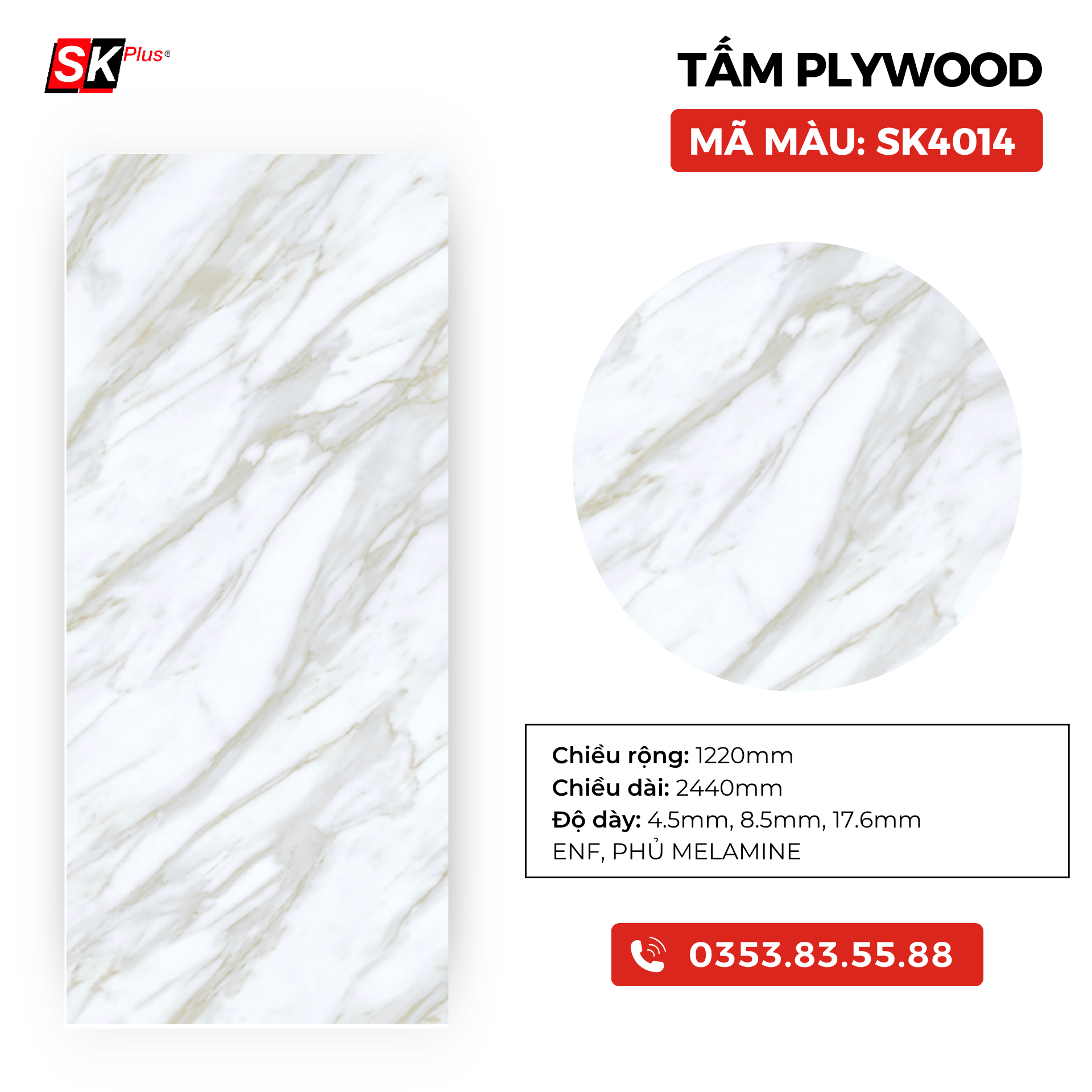 TẤM PLYWOOD PHỦ MELAMINE - SK4014