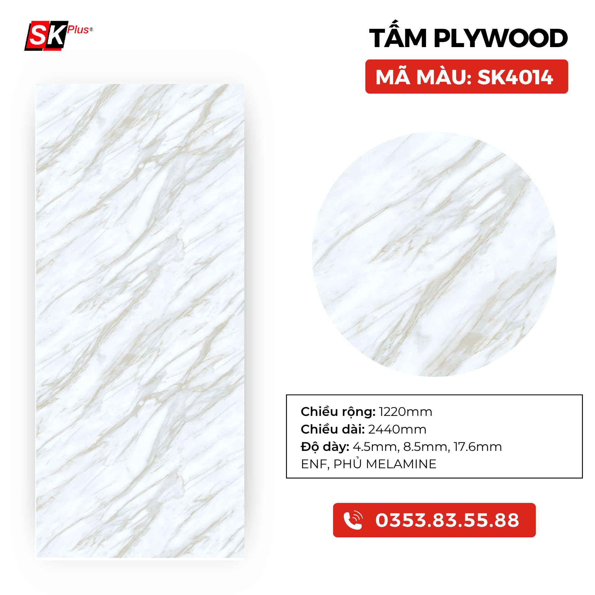 TẤM PLYWOOD PHỦ MELAMINE - SK4014