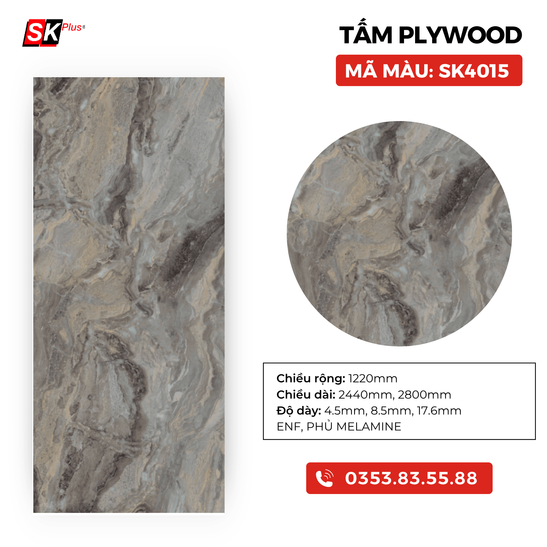 TẤM PLYWOOD PHỦ MELAMINE - SK4015
