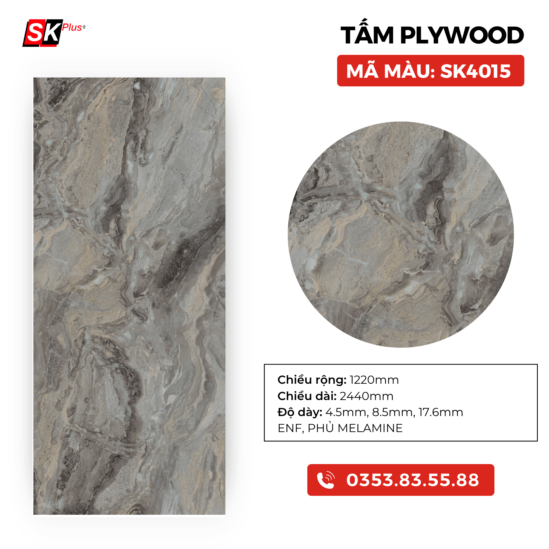 TẤM PLYWOOD PHỦ MELAMINE - SK4015