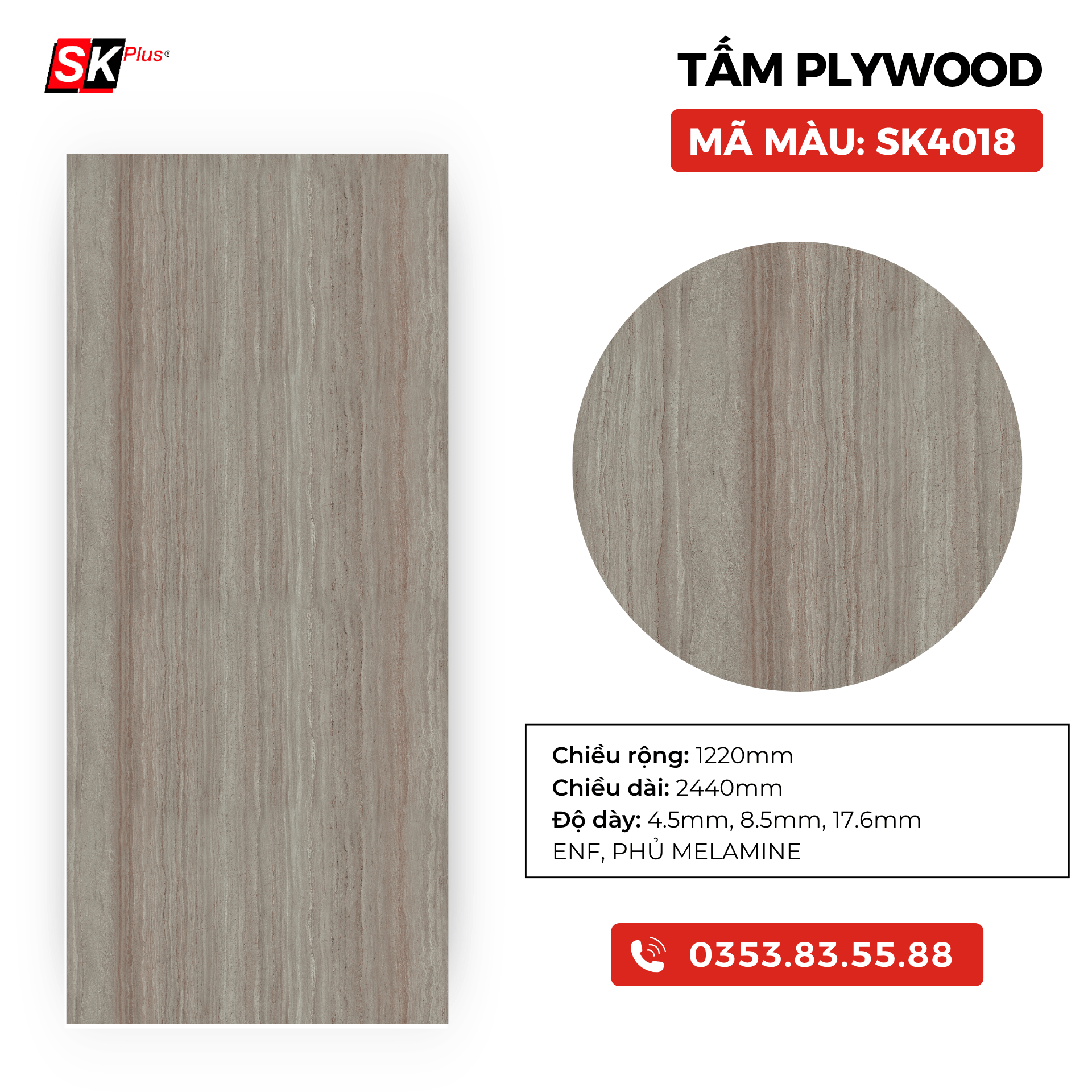 TẤM PLYWOOD PHỦ MELAMINE - SK4018