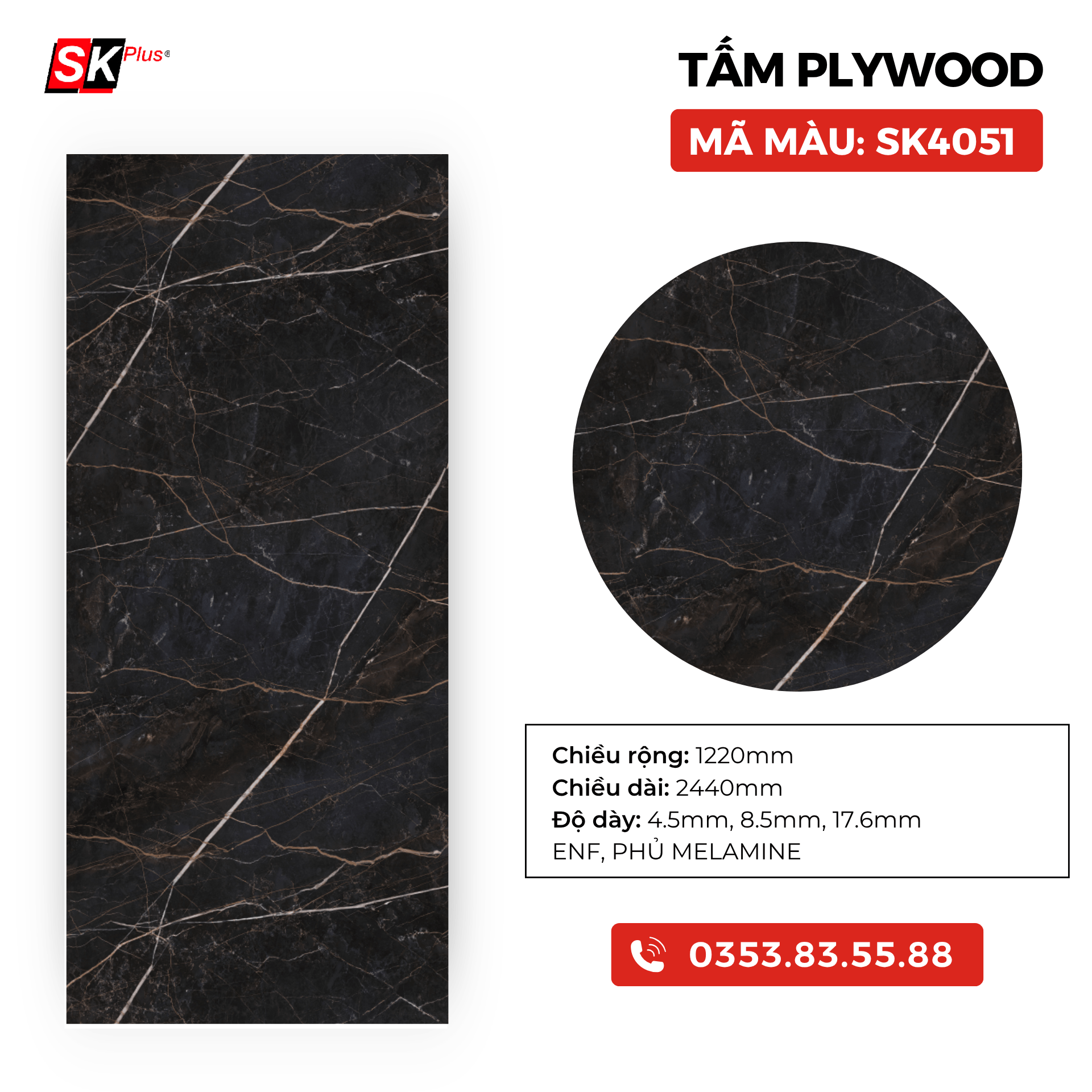TẤM PLYWOOD PHỦ MELAMINE - SK4051