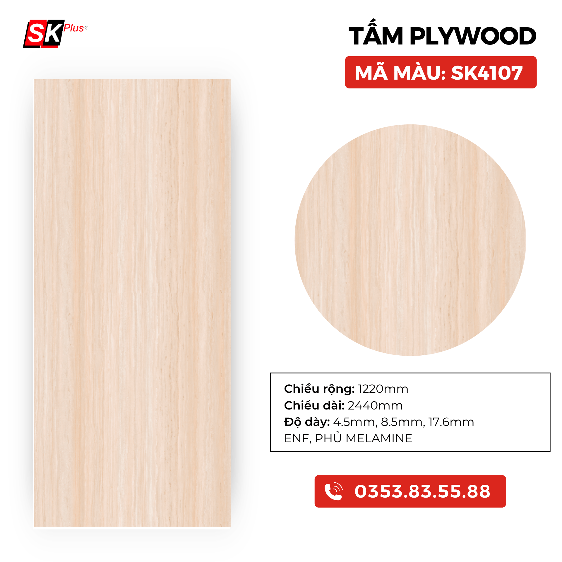 TẤM PLYWOOD PHỦ MELAMINE - SK4107