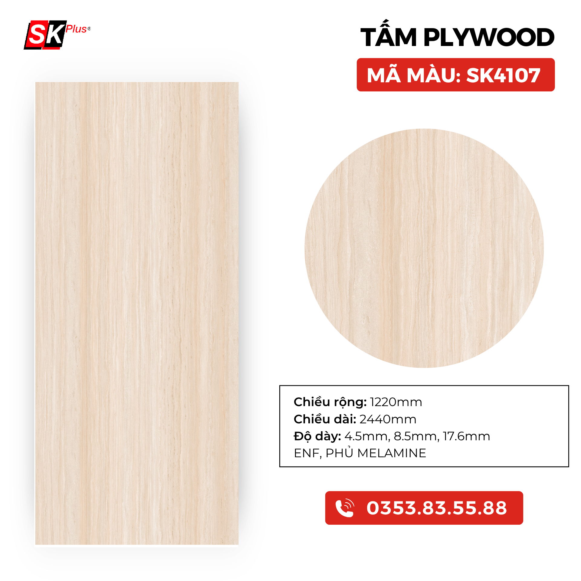 TẤM PLYWOOD PHỦ MELAMINE - SK4107