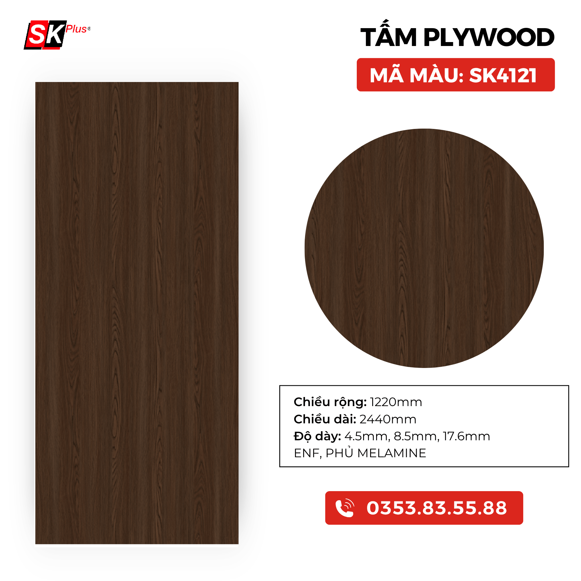 TẤM PLYWOOD PHỦ MELAMINE - SK4121