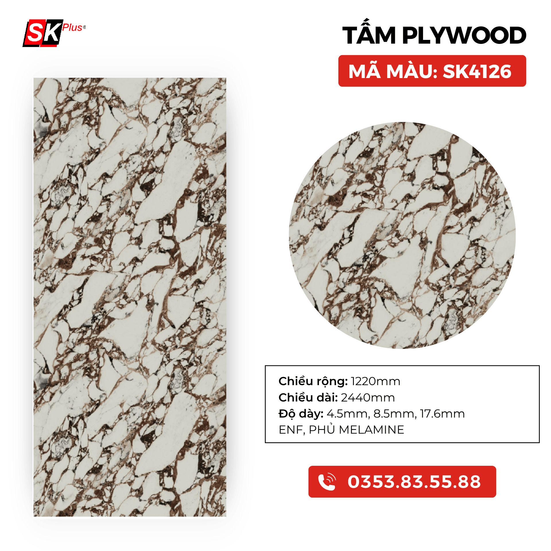 TẤM PLYWOOD PHỦ MELAMINE - SK4126
