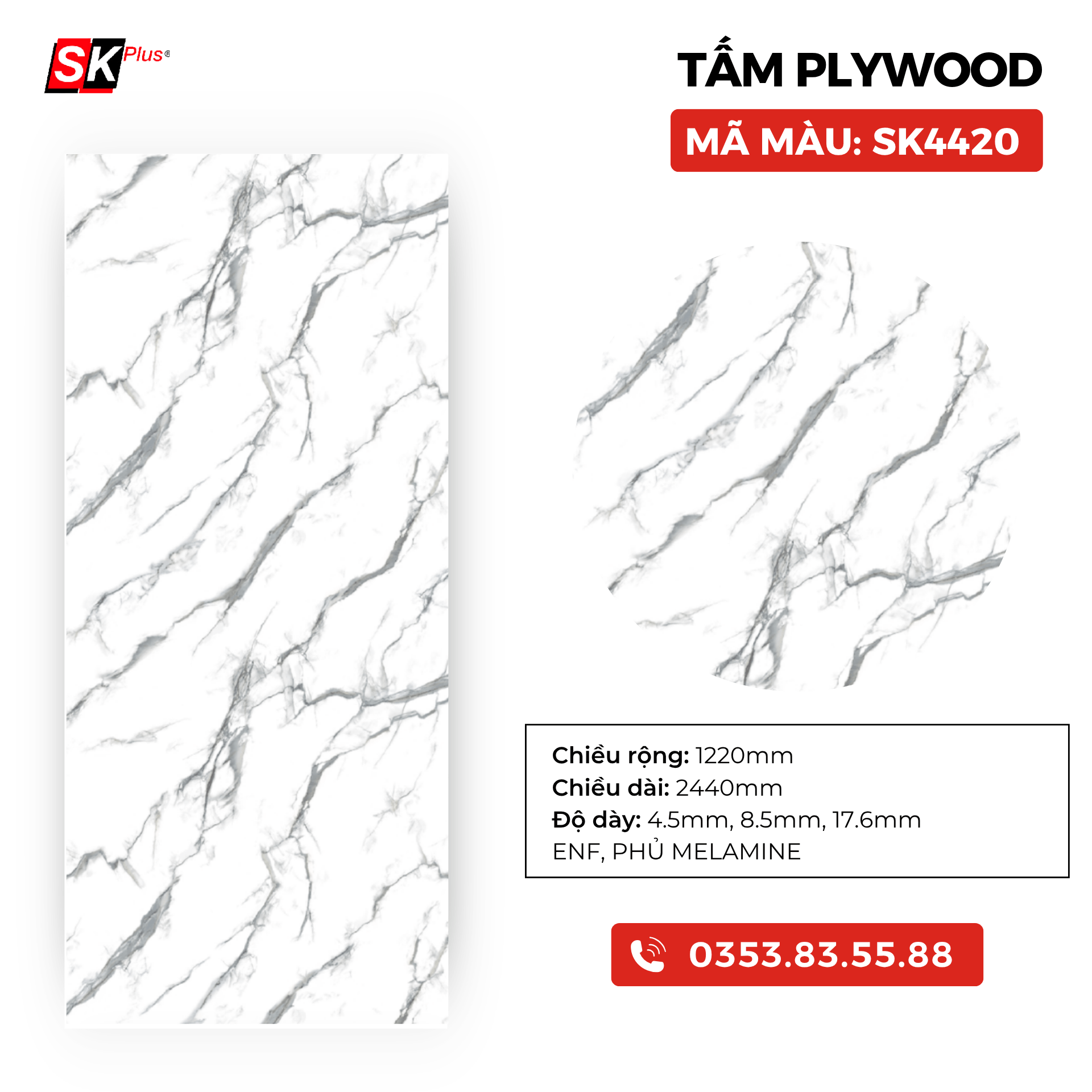TẤM PLYWOOD PHỦ MELAMINE - SK4420