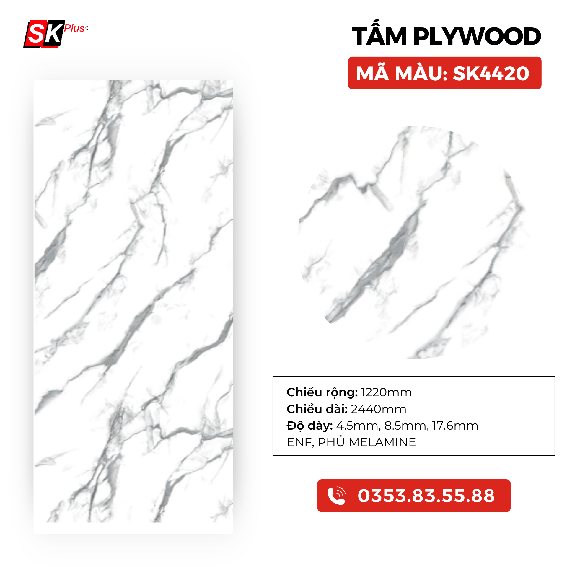 TẤM PLYWOOD PHỦ MELAMINE - SK4420