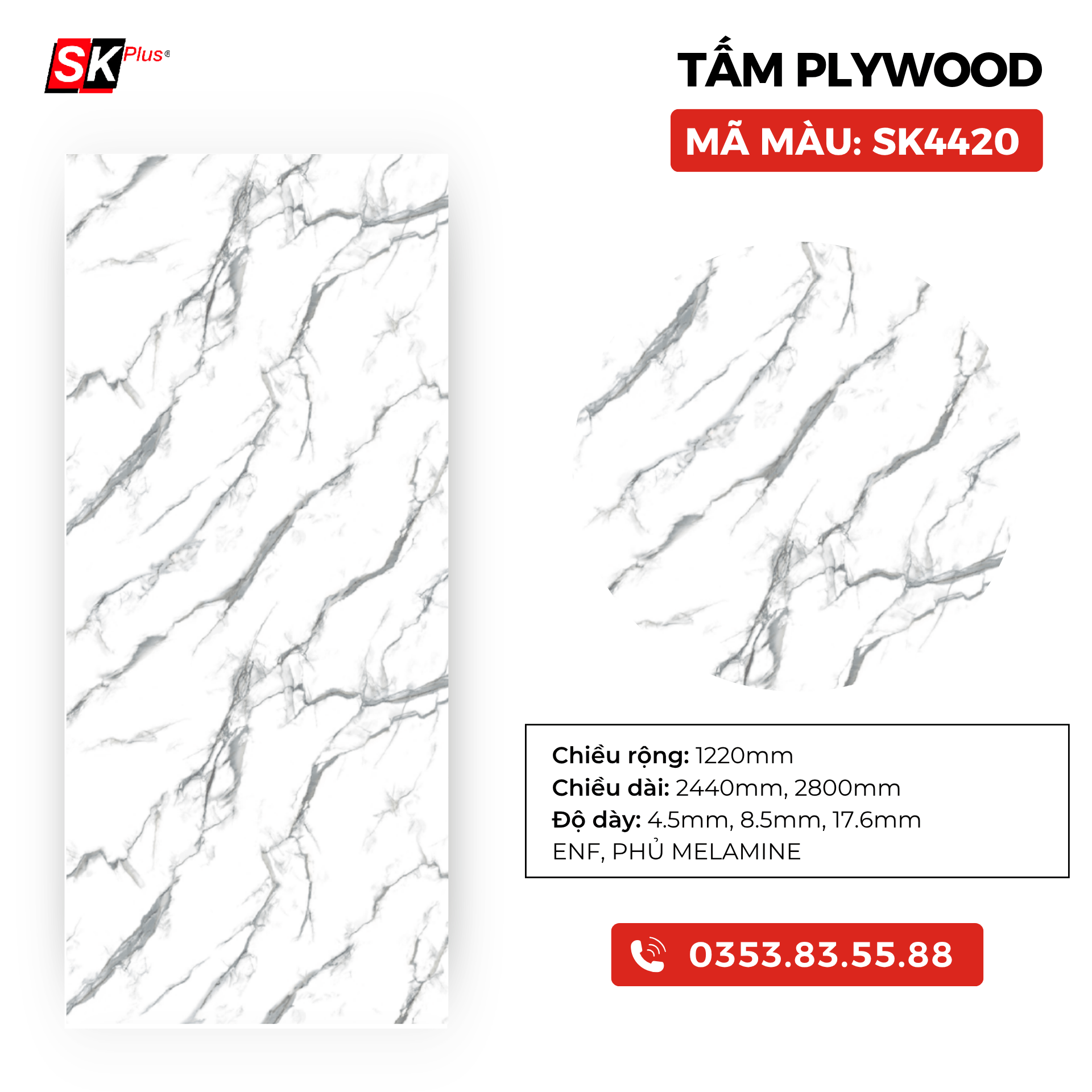 TẤM PLYWOOD PHỦ MELAMINE - SK4420