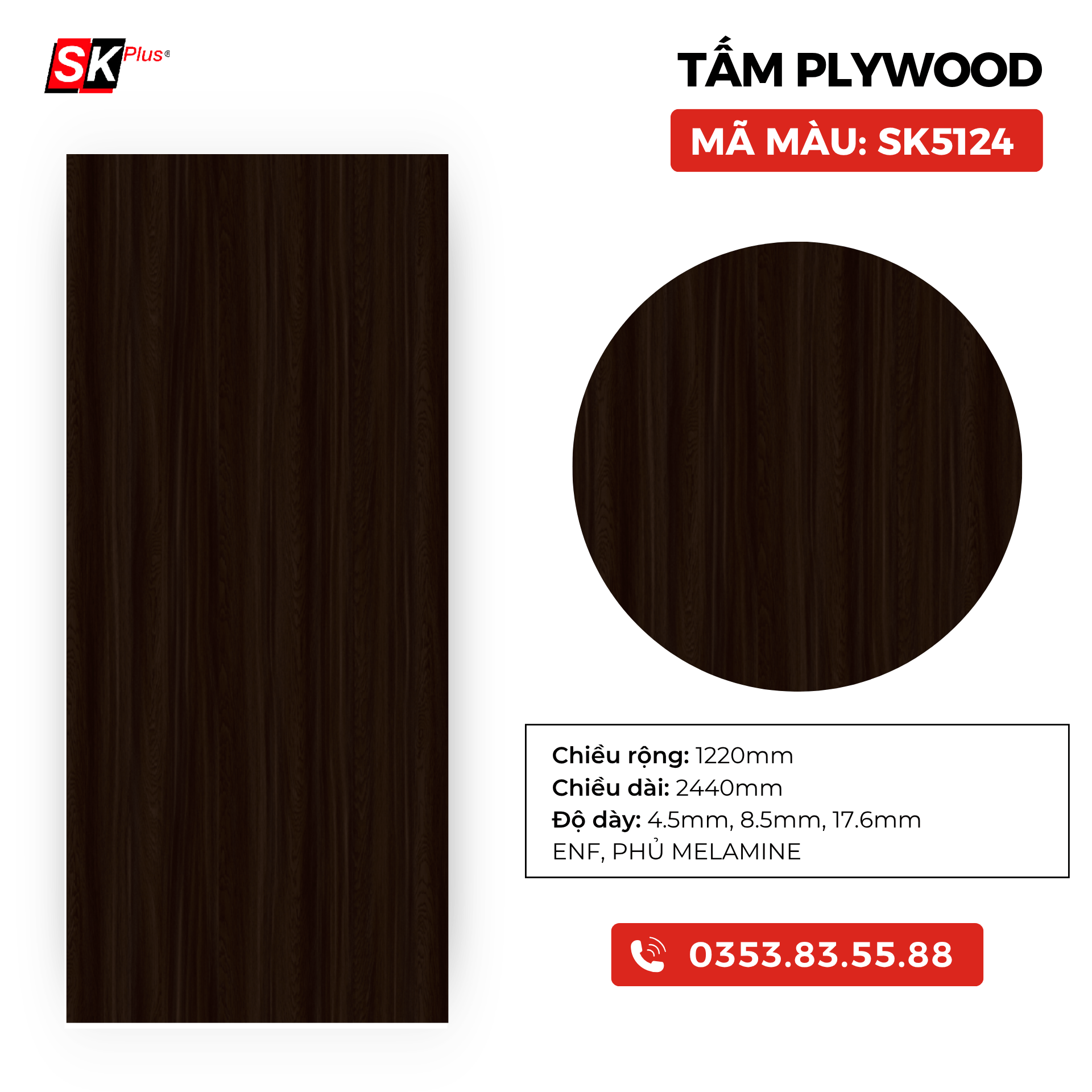 TẤM PLYWOOD PHỦ MELAMINE- SK5124
