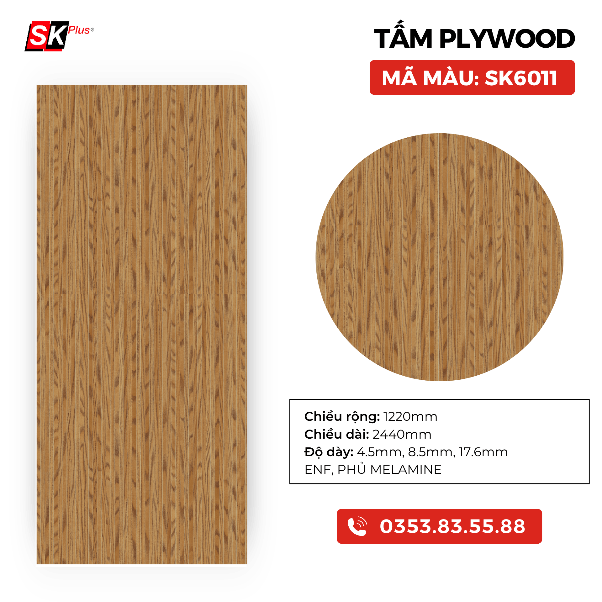 TẤM PLYWOOD PHỦ MELAMINE - SK6011
