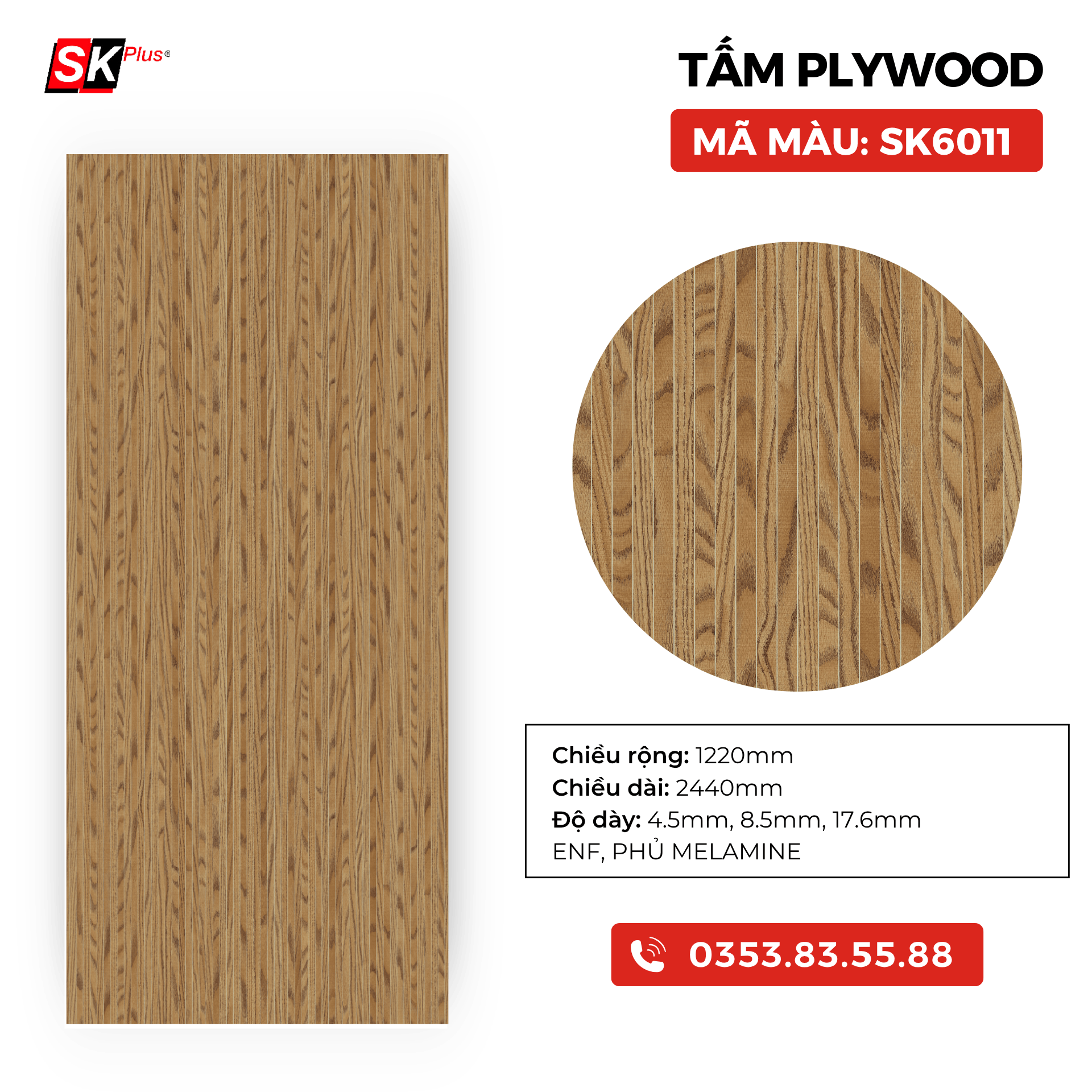 TẤM PLYWOOD PHỦ MELAMINE - SK6011
