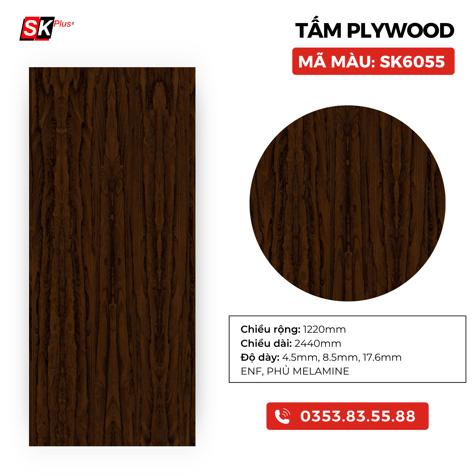 TẤM PLYWOOD PHỦ MELAMINE - SK6055