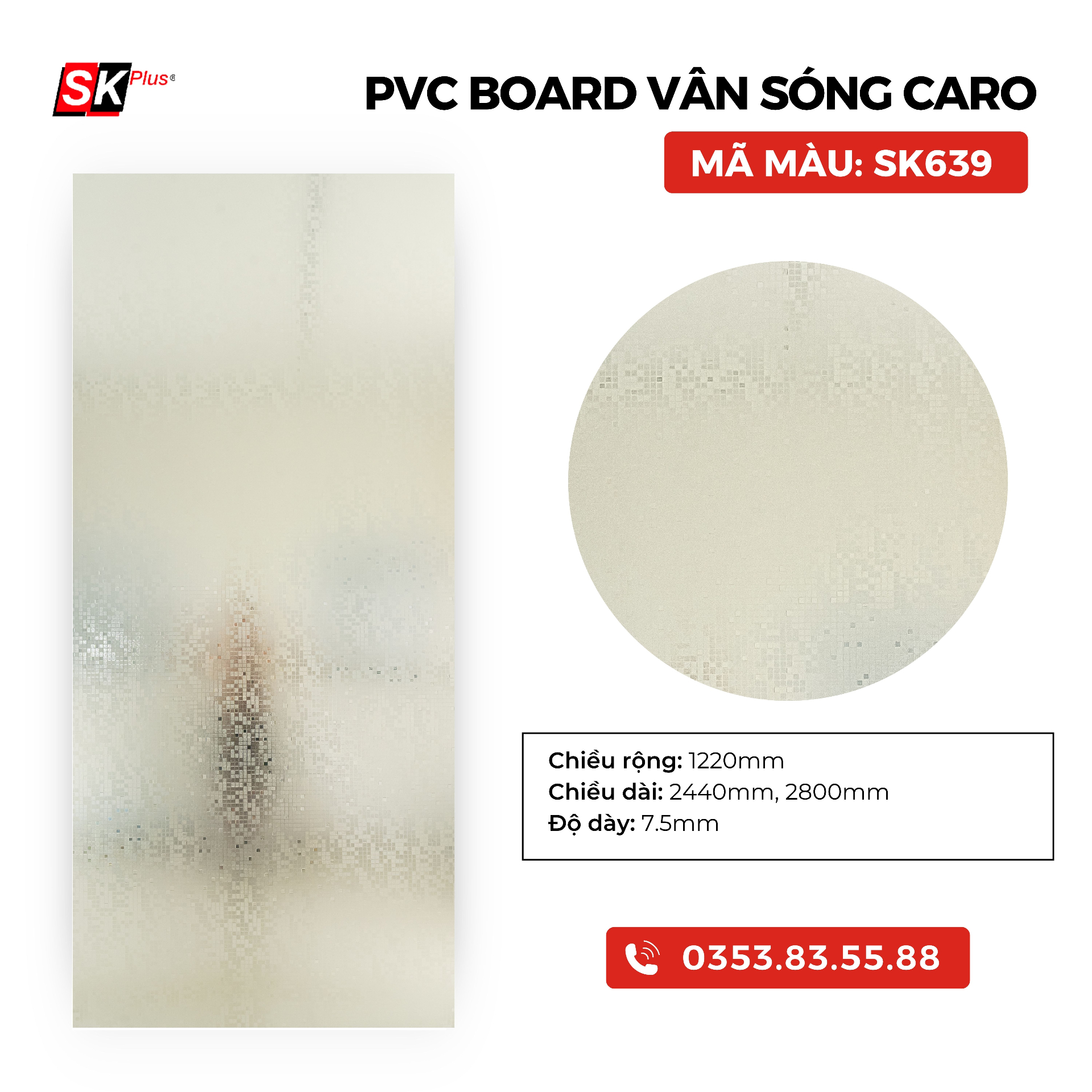 PVC BOARD VÂN SÓNG CARO SK639