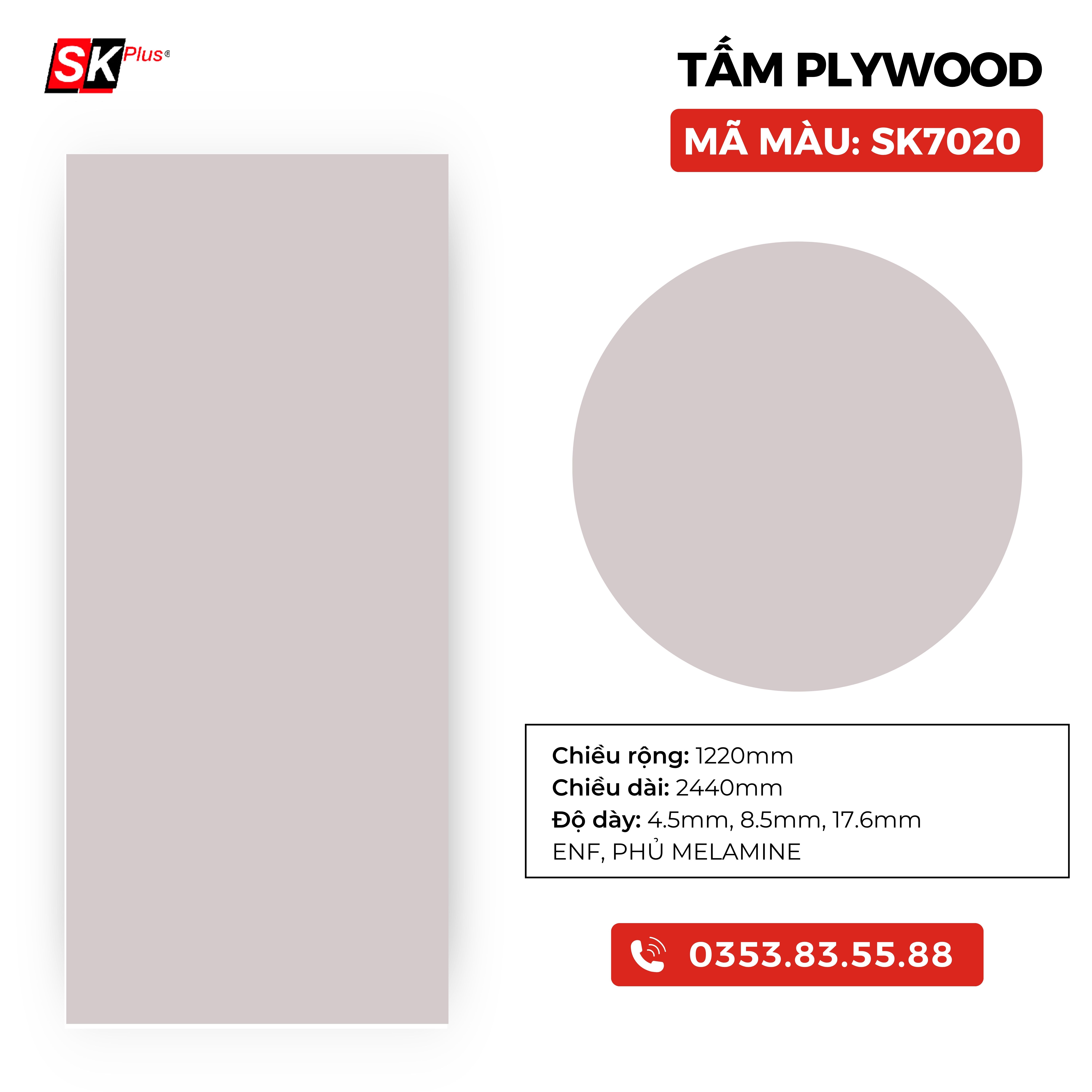 TẤM PLYWOOD PHỦ MELAMINE - SK7020