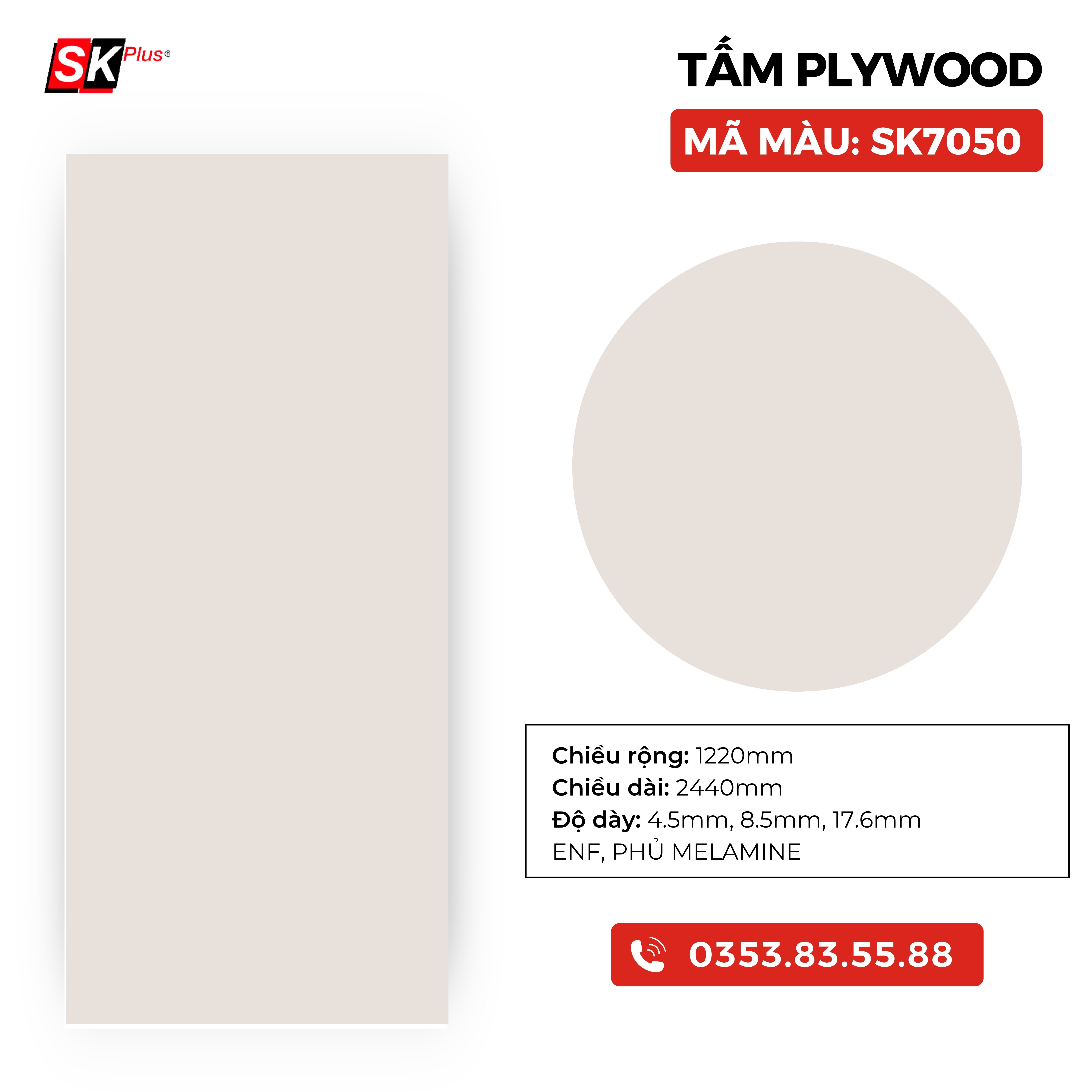 TẤM PLYWOOD PHỦ MELAMINE - SK7050