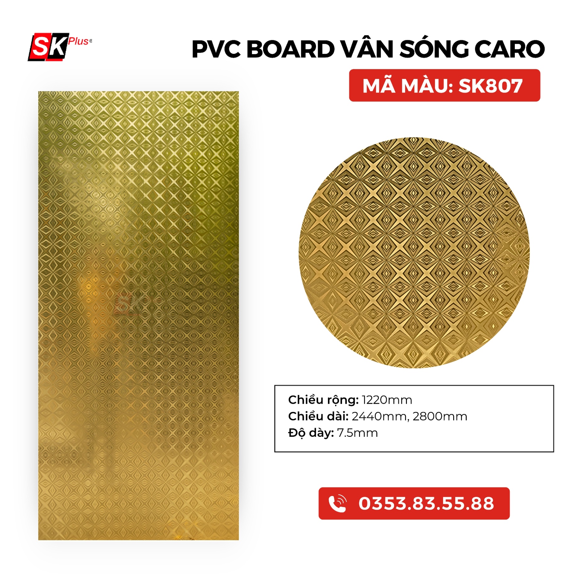 PVC BOARD VÂN SÓNG CARO SK807